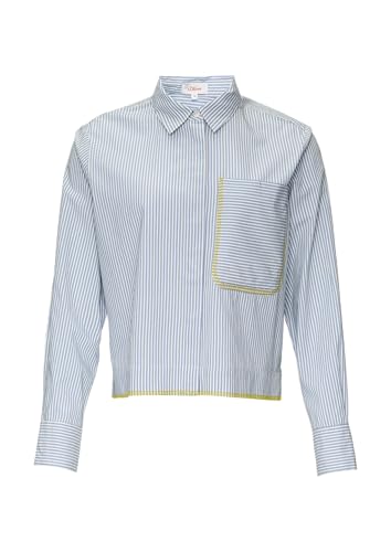 s.Oliver Verkürzte Streifenbluse mit Kontrast-Details himmelblau 46 von s.Oliver