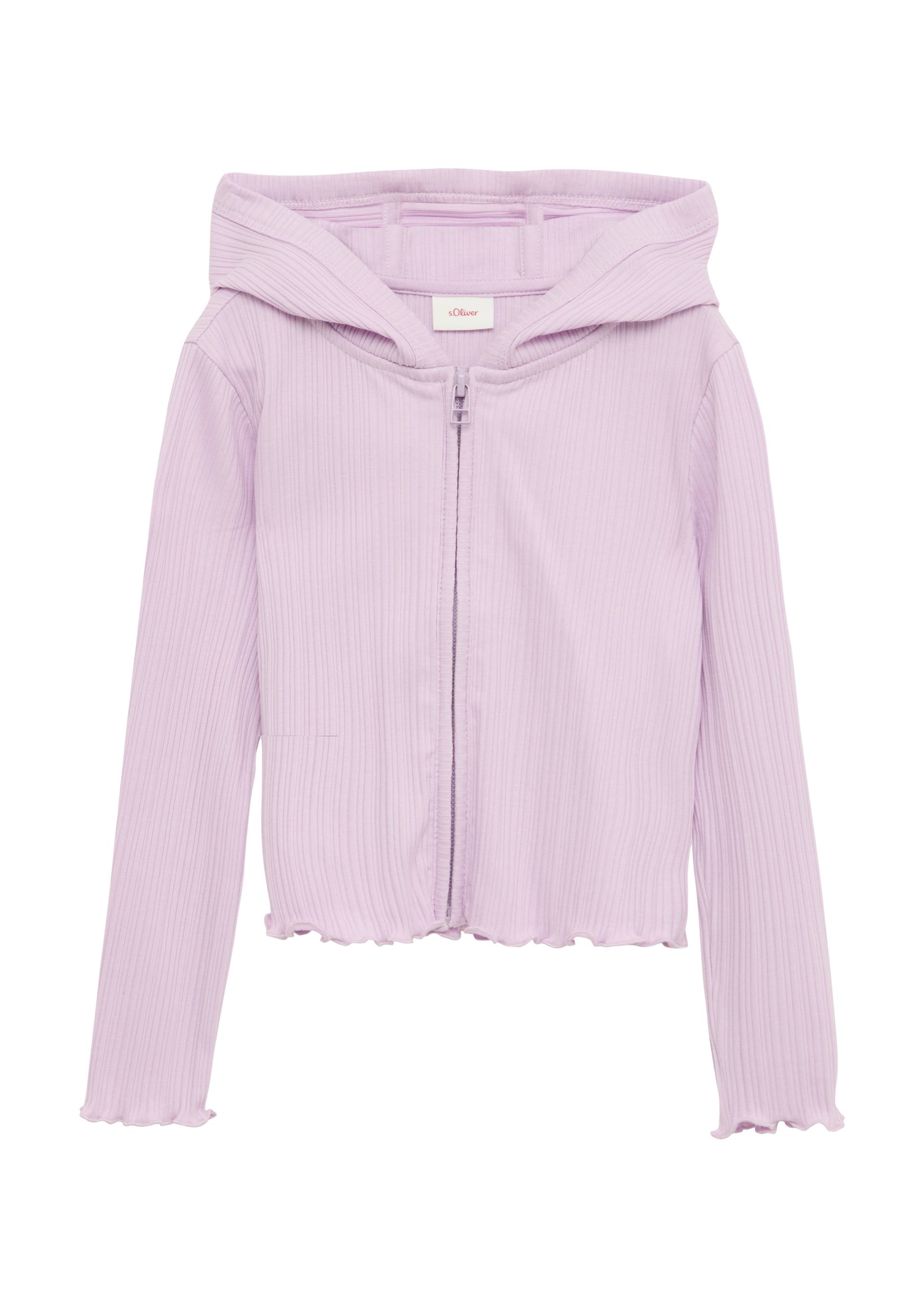s.Oliver - Verkürzte Sweatjacke mit Rippstruktur, Kinder, lila von s.Oliver