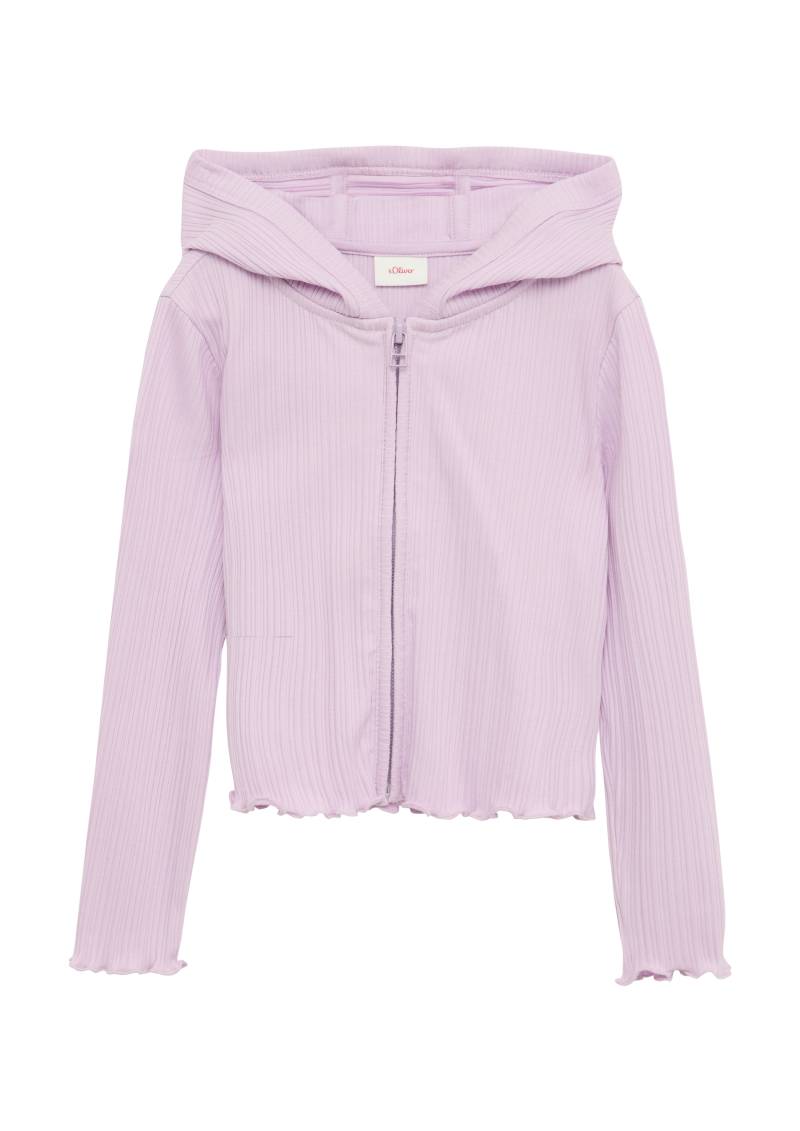 s.Oliver - Verkürzte Sweatjacke mit Rippstruktur, Kinder, lila von s.Oliver