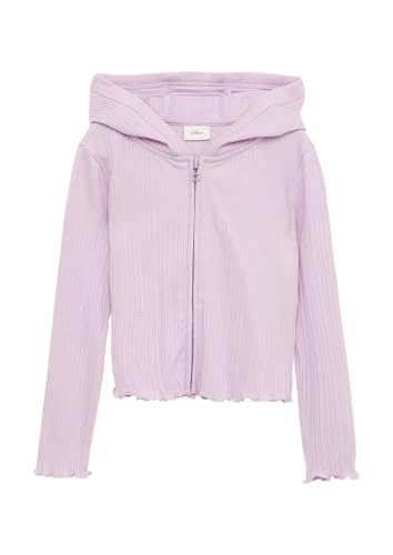 s.Oliver Verkürzte Sweatjacke mit Rippstruktur Flieder 128/134 von s.Oliver