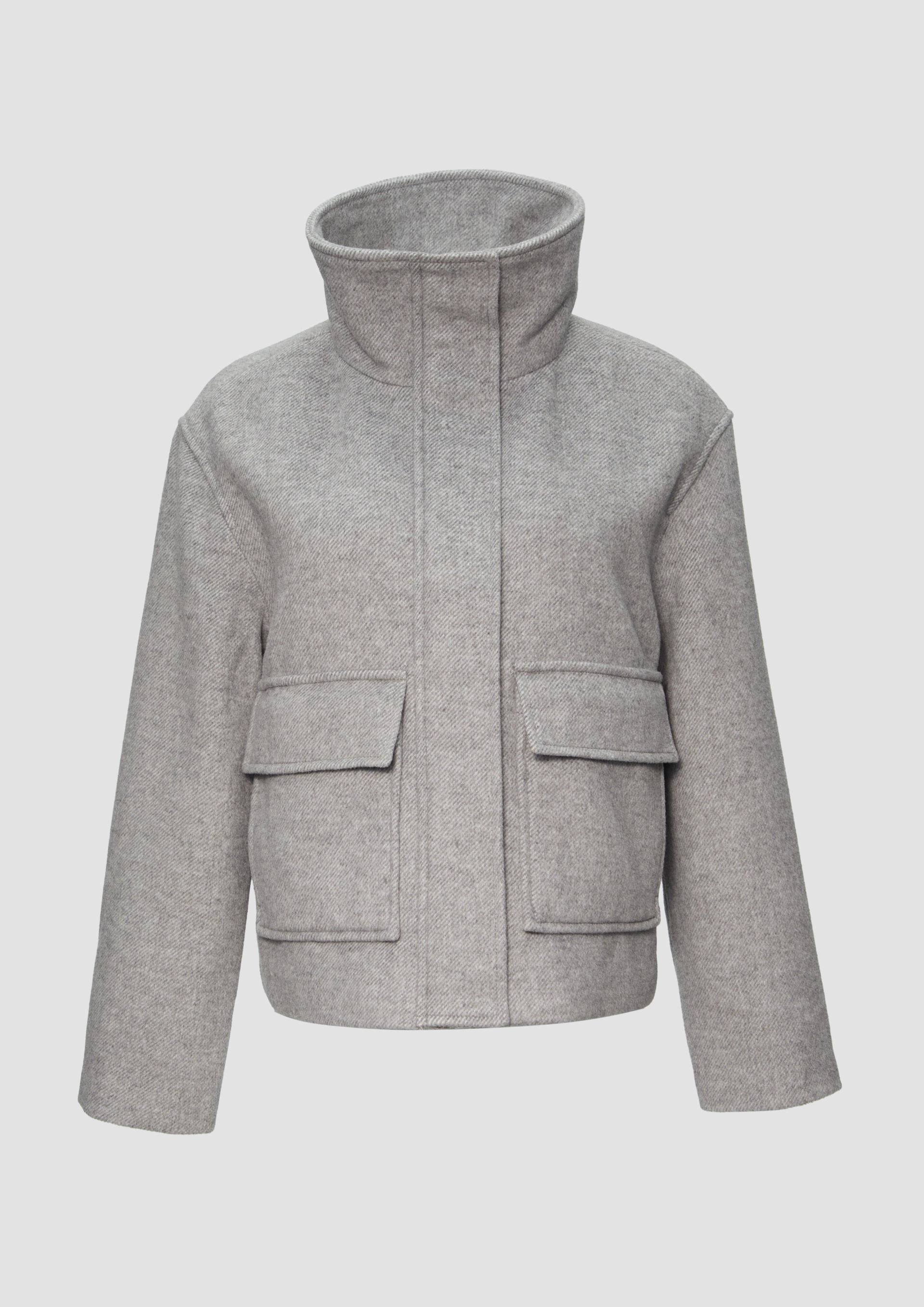 s.Oliver - Verkürzte Wolljacke mit aufgesetzten Taschen, Damen, grau s.Oliver - Verkürzte Wolljacke mit aufgesetzten Taschen, Damen, grau von s.Oliver