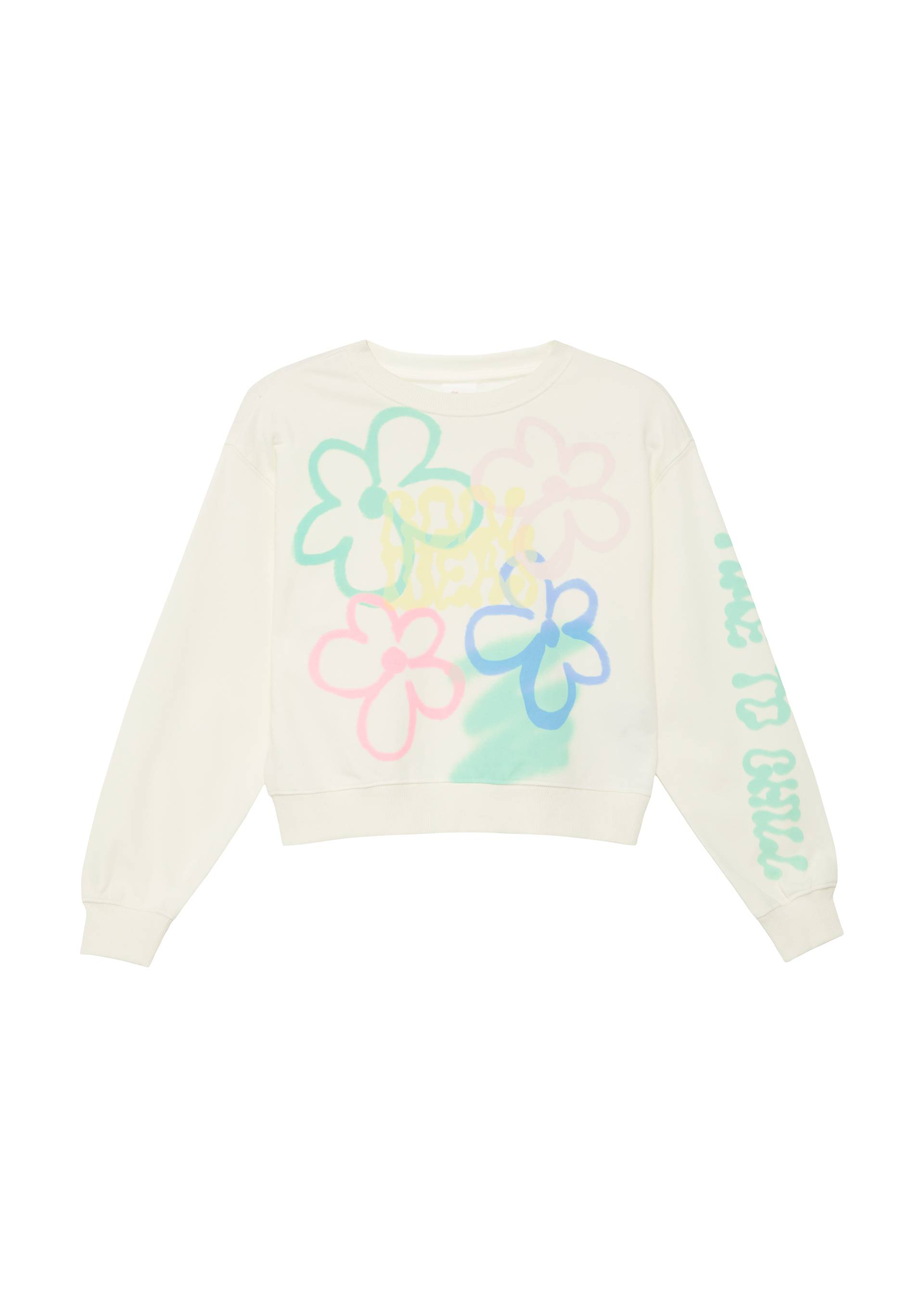 s.Oliver - Verkürztes Oversize-Sweatshirt aus Baumwollmix, Mädchen, creme|mehrfarbig s.Oliver - Verkürztes Oversize-Sweatshirt aus Baumwollmix, Mädchen, creme|mehrfarbig von s.Oliver