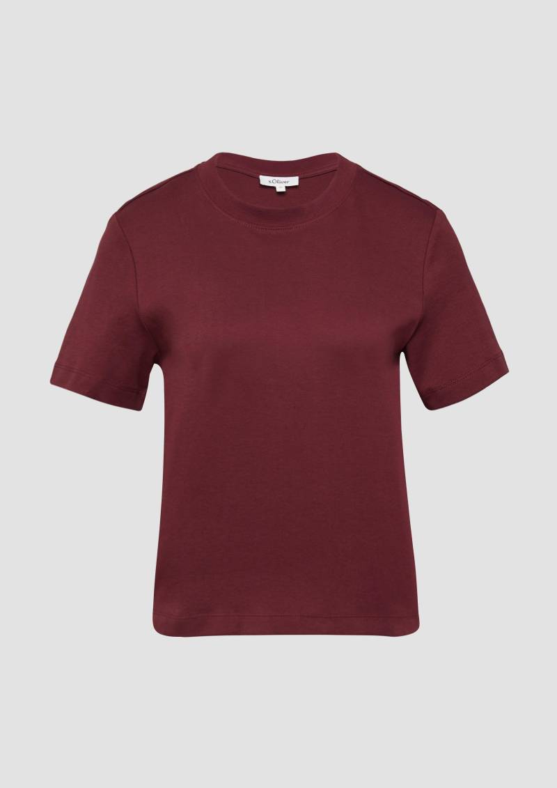s.Oliver - Verkürztes T-Shirt aus Interlockjersey, Damen, rot von s.Oliver