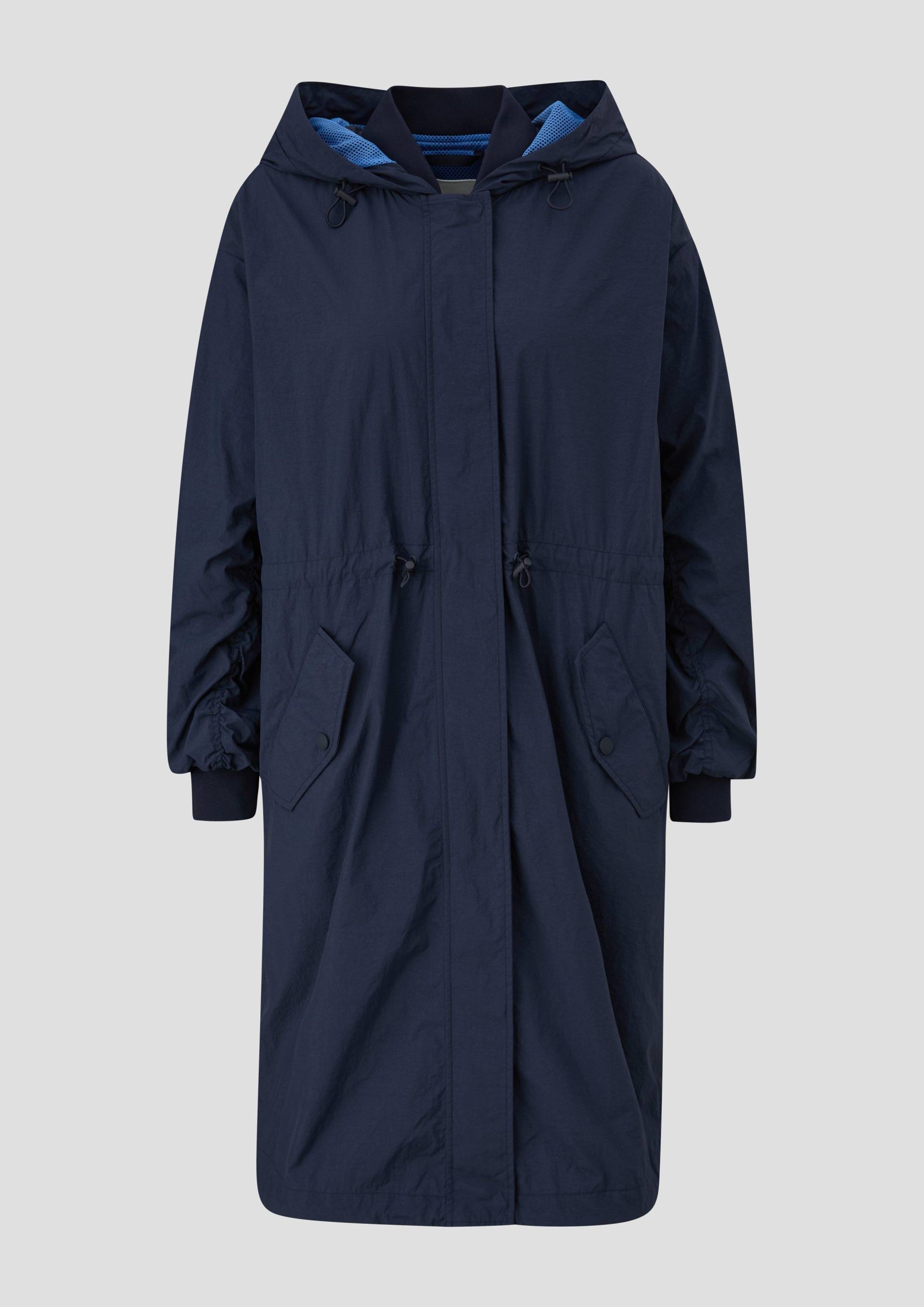 s.Oliver - Verstellbarer Parka in Crinkle-Optik, Damen, blau von s.Oliver