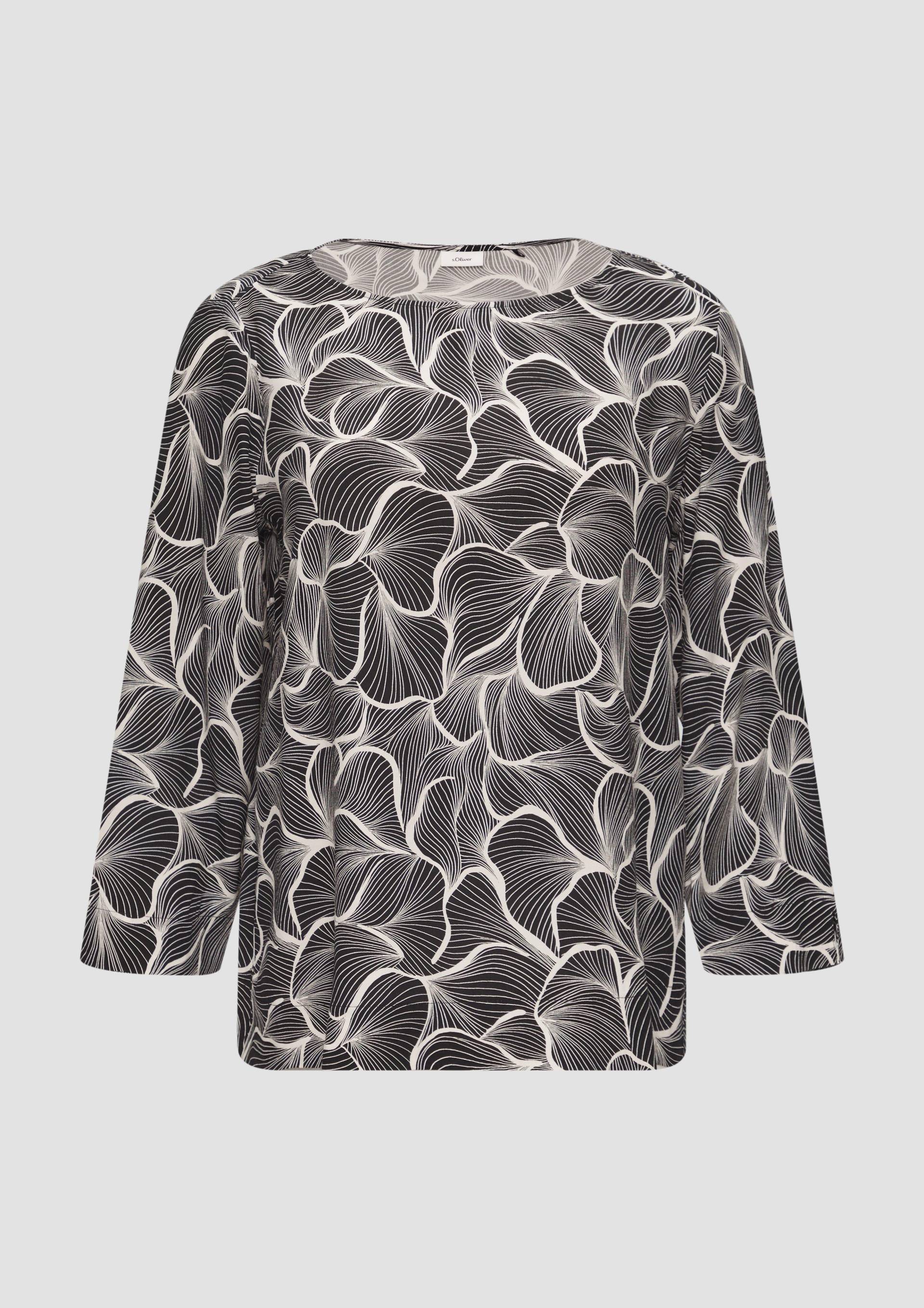 s.Oliver - Viskose-Bluse mit 3/4 Arm, Damen, schwarz von s.Oliver