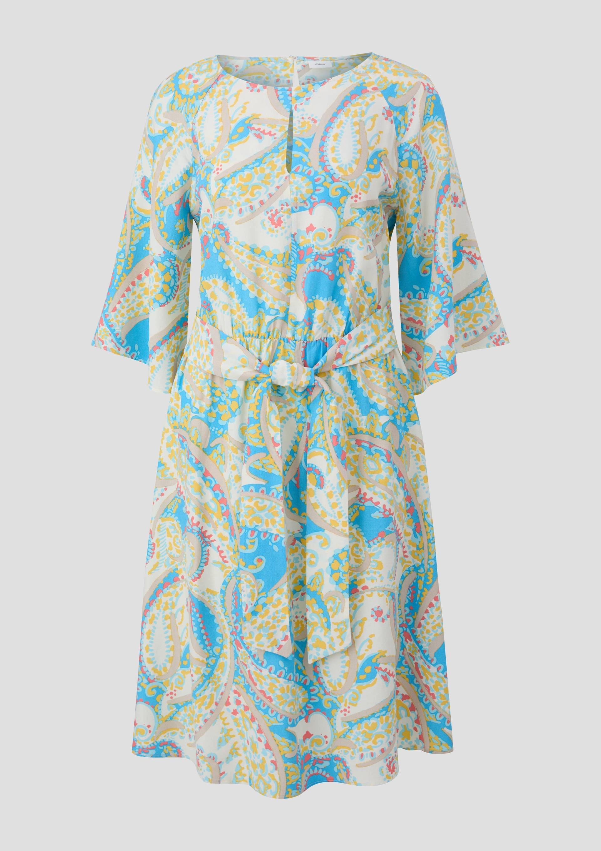 s.Oliver - Viskose-Kleid mit Fledermausärmeln, Damen, creme|mehrfarbig von s.Oliver