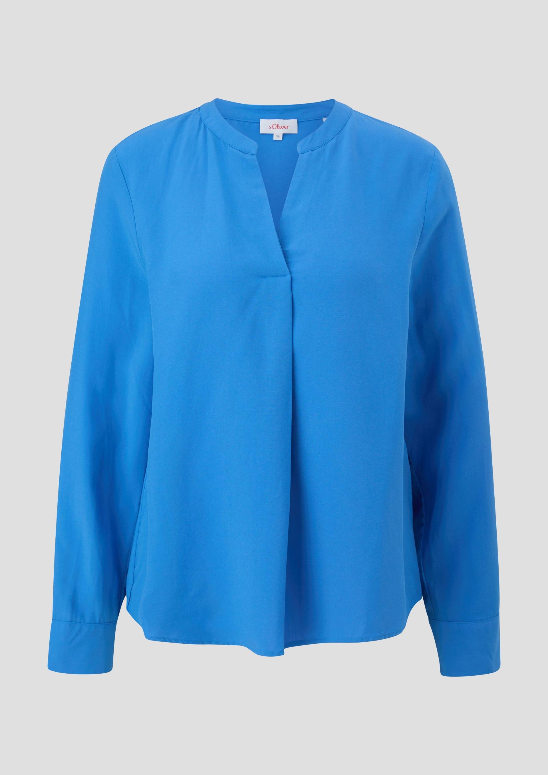 s.Oliver - Viskosebluse mit Tunika-Ausschnitt, Damen, blau von s.Oliver