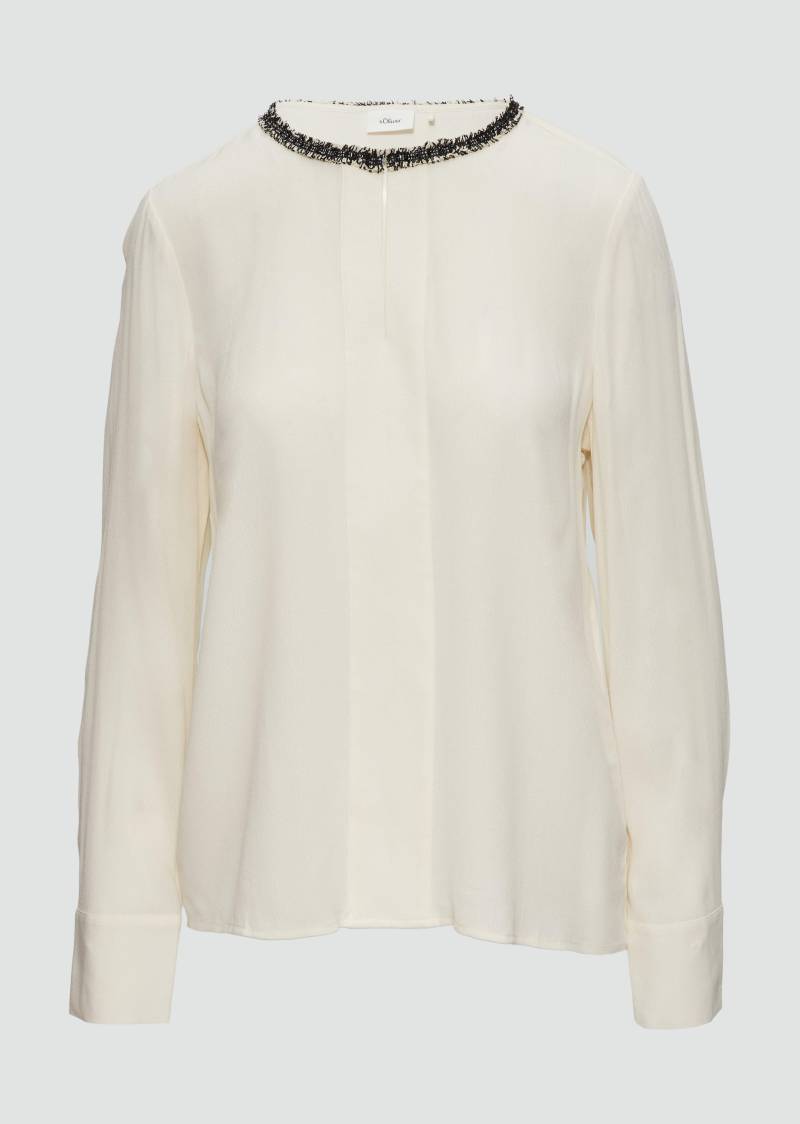 s.Oliver - Viskosebluse mit Bouclé-Detail, Damen, creme s.Oliver - Viskosebluse mit Bouclé-Detail, Damen, creme von s.Oliver