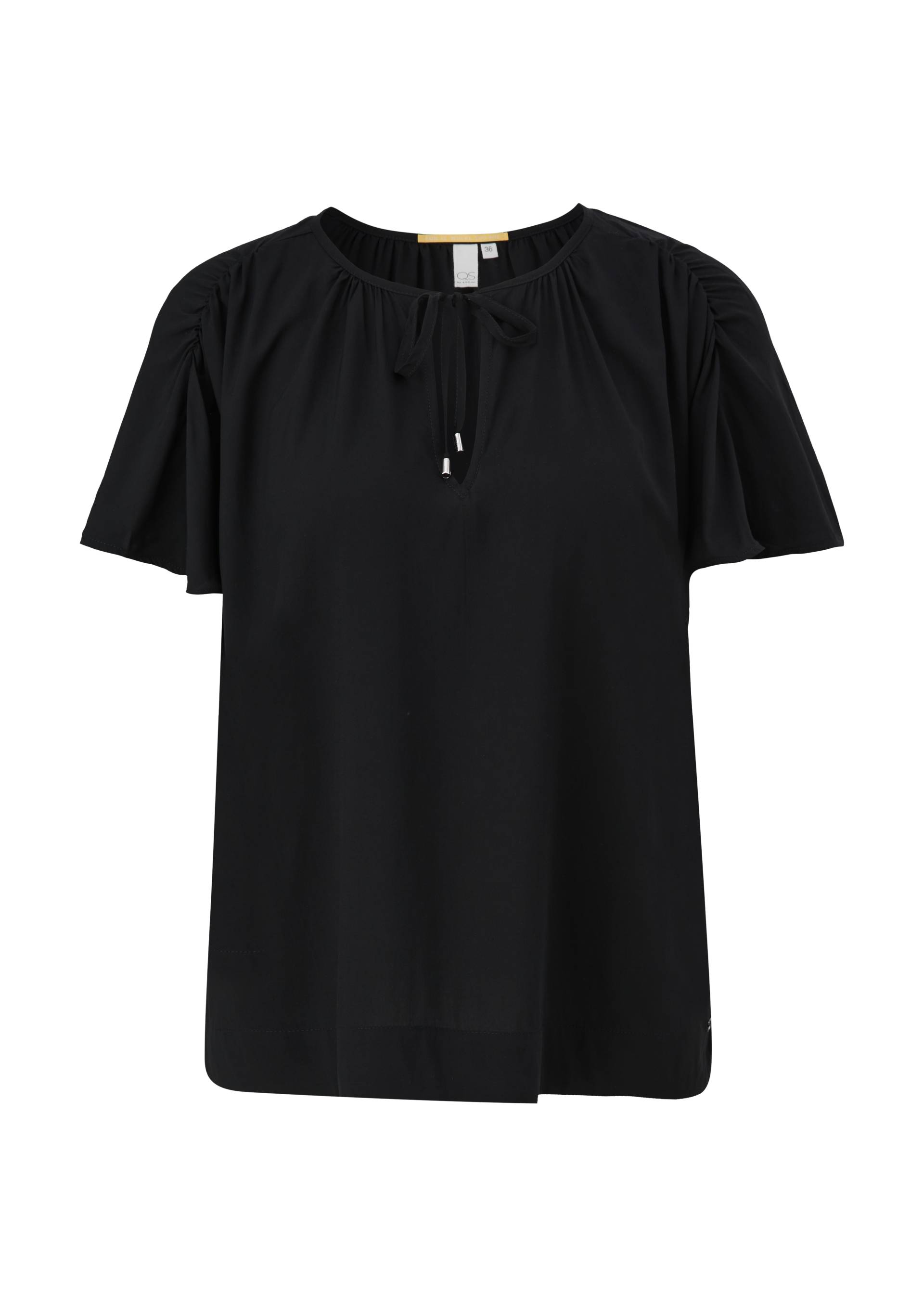 QS - Viskosebluse mit Raffung, Damen, schwarz von QS