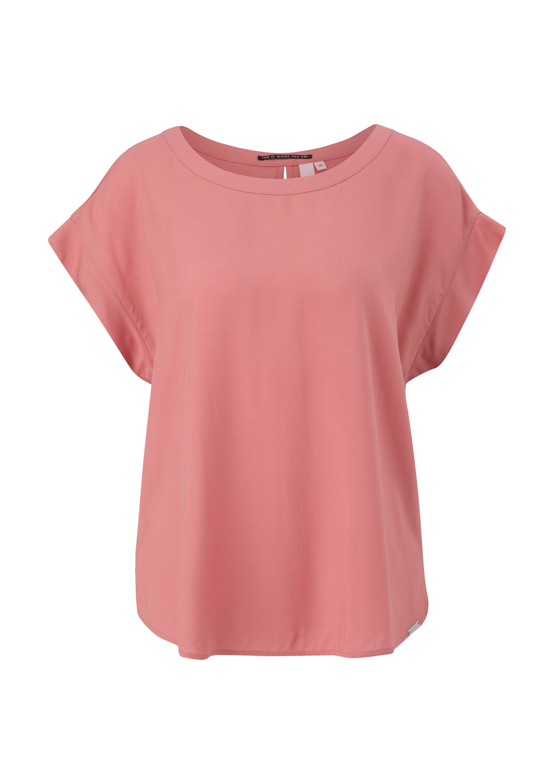 QS - Viskosebluse mit Rückenschlitz, Damen, Orange von QS