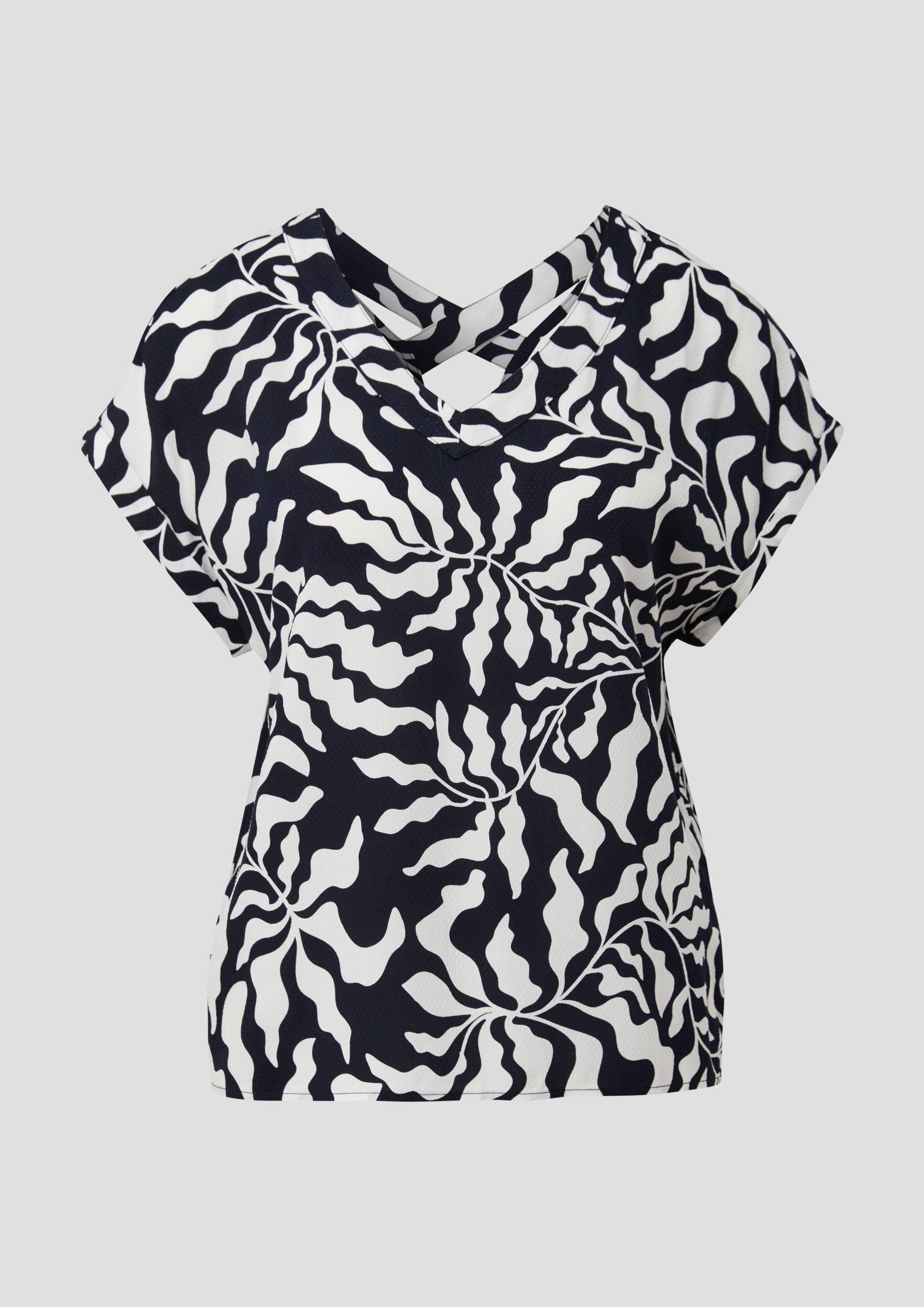 s.Oliver - Viskosebluse mit V-Ausschnitt, Damen, blau von s.Oliver