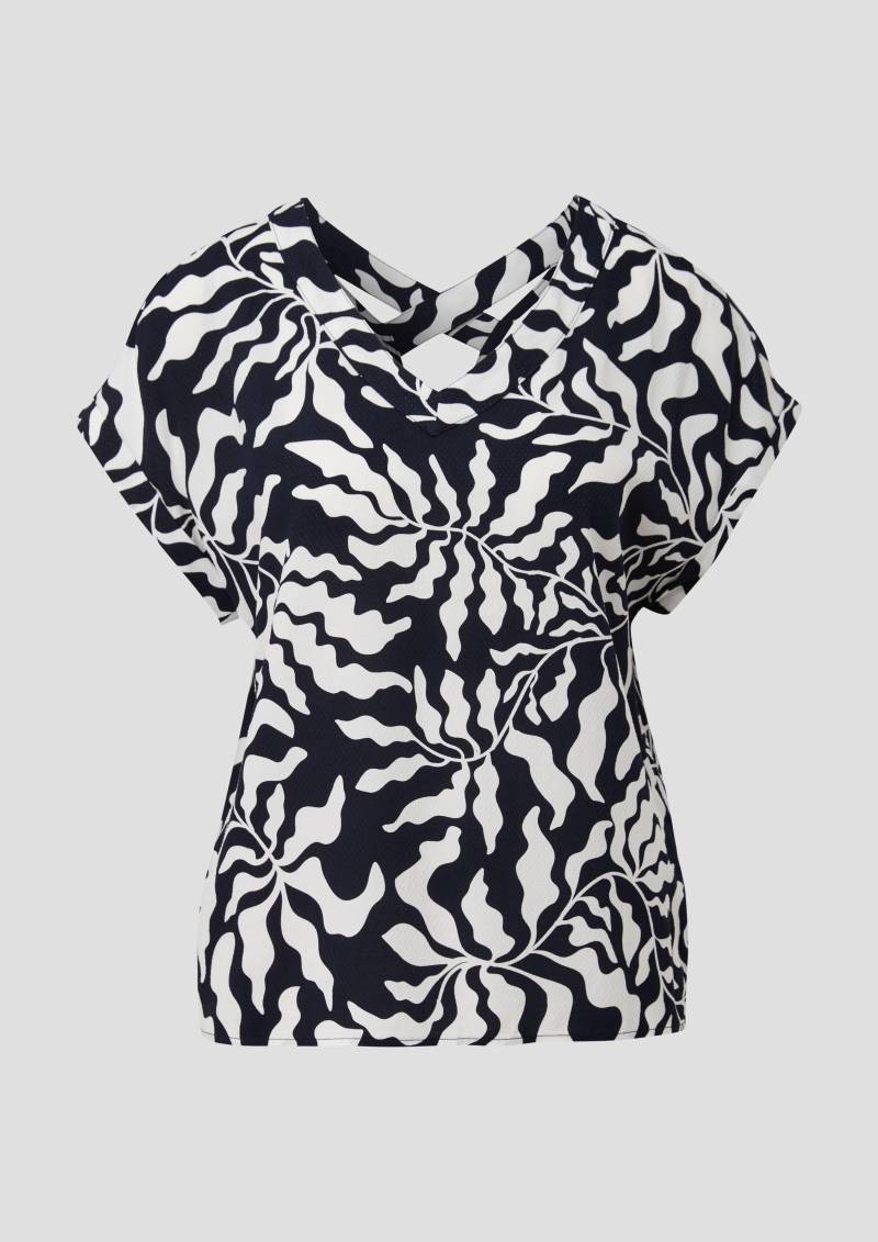 s.Oliver - Viskosebluse mit V-Ausschnitt, Damen, blau von s.Oliver