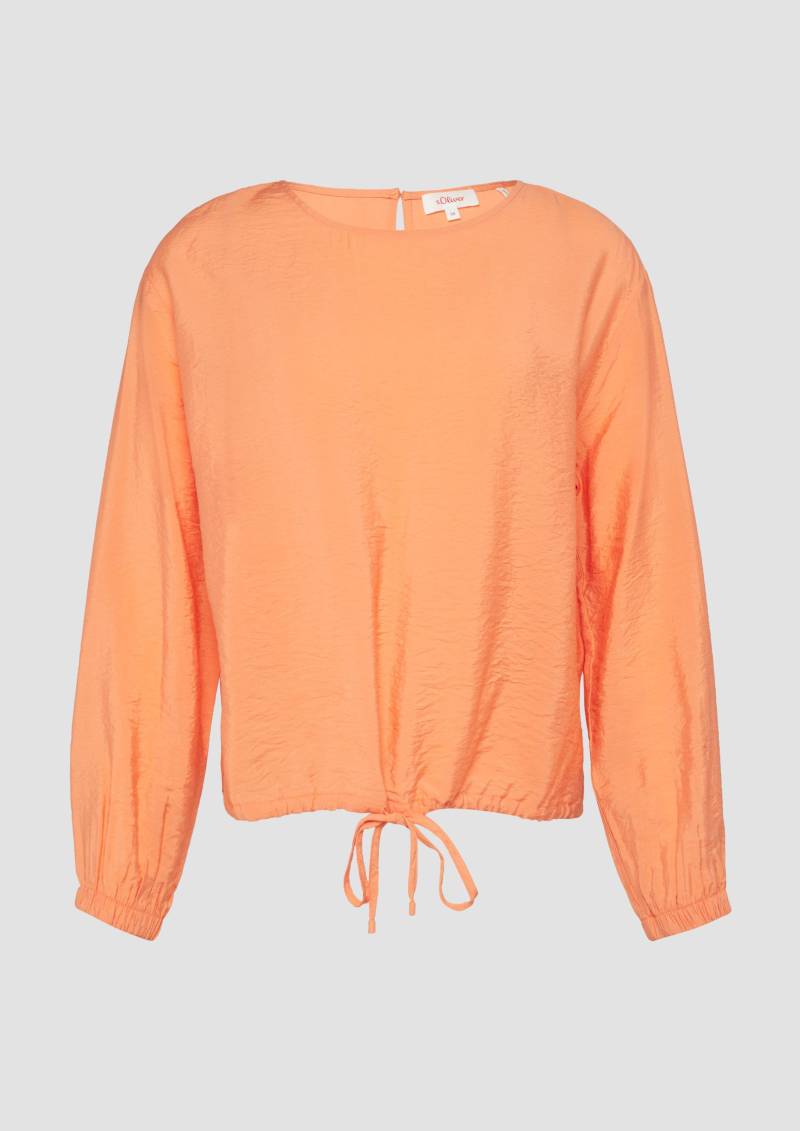 s.Oliver - Viskosemix-Bluse in O-Shape, Damen, Orange von s.Oliver