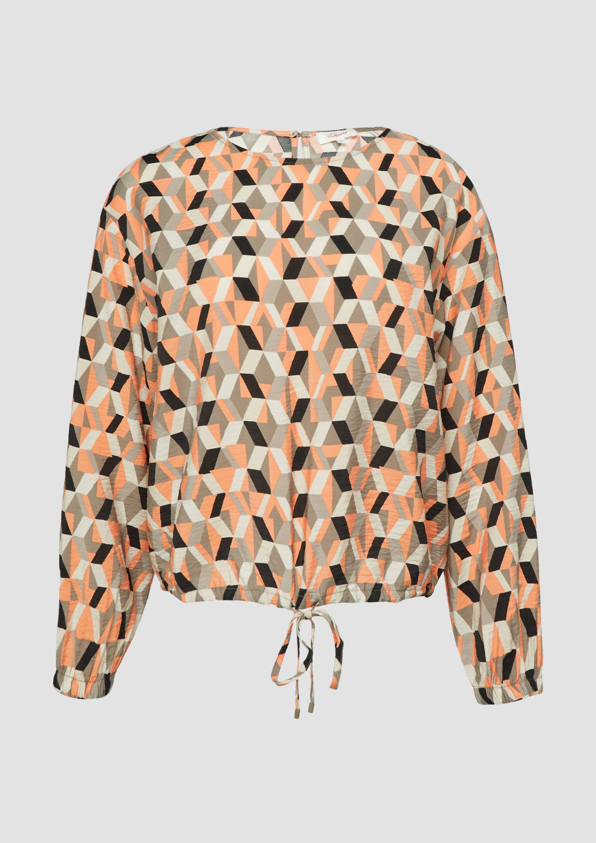 s.Oliver - Viskosemix-Bluse in O-Shape, Damen, Orange von s.Oliver