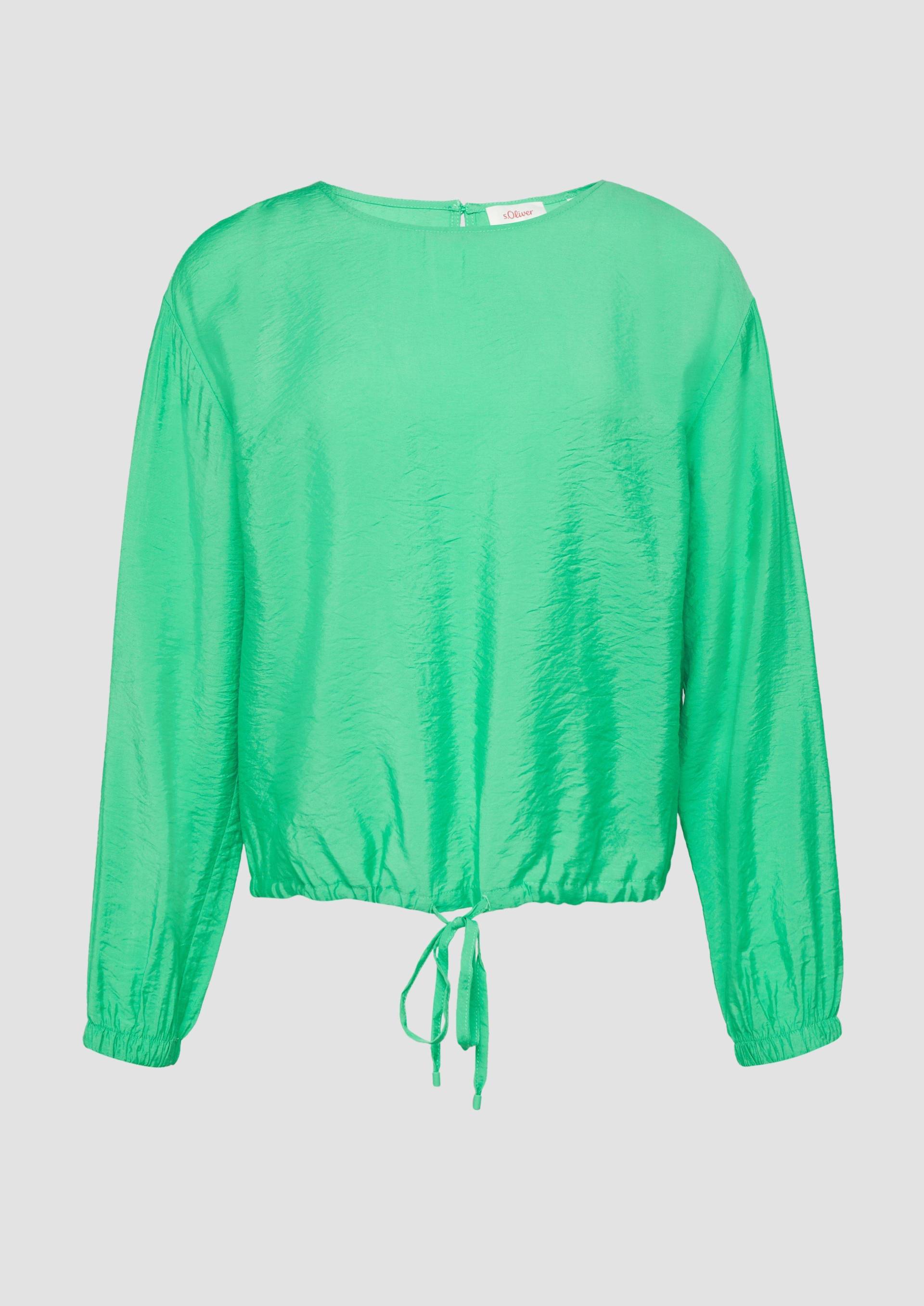 s.Oliver - Viskosemix-Bluse in O-Shape, Damen, grün von s.Oliver