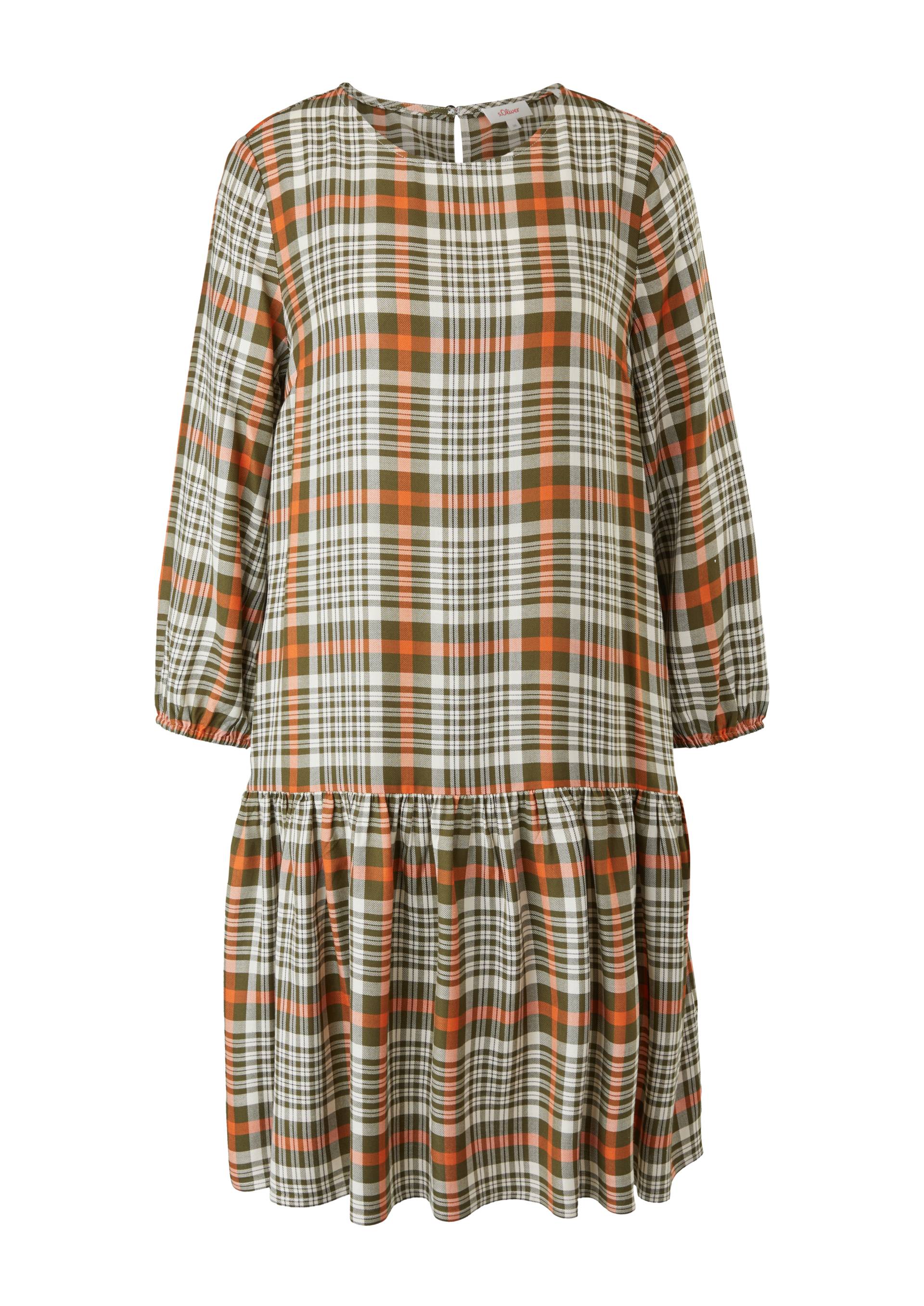 s.Oliver - Volantkleid aus Viskosemix, Damen, Grün von s.Oliver