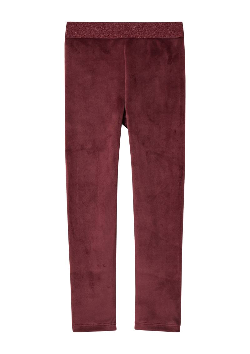 s.Oliver - Wärmende Samt-Leggings mit Glitzerbund, Kinder, rot von s.Oliver