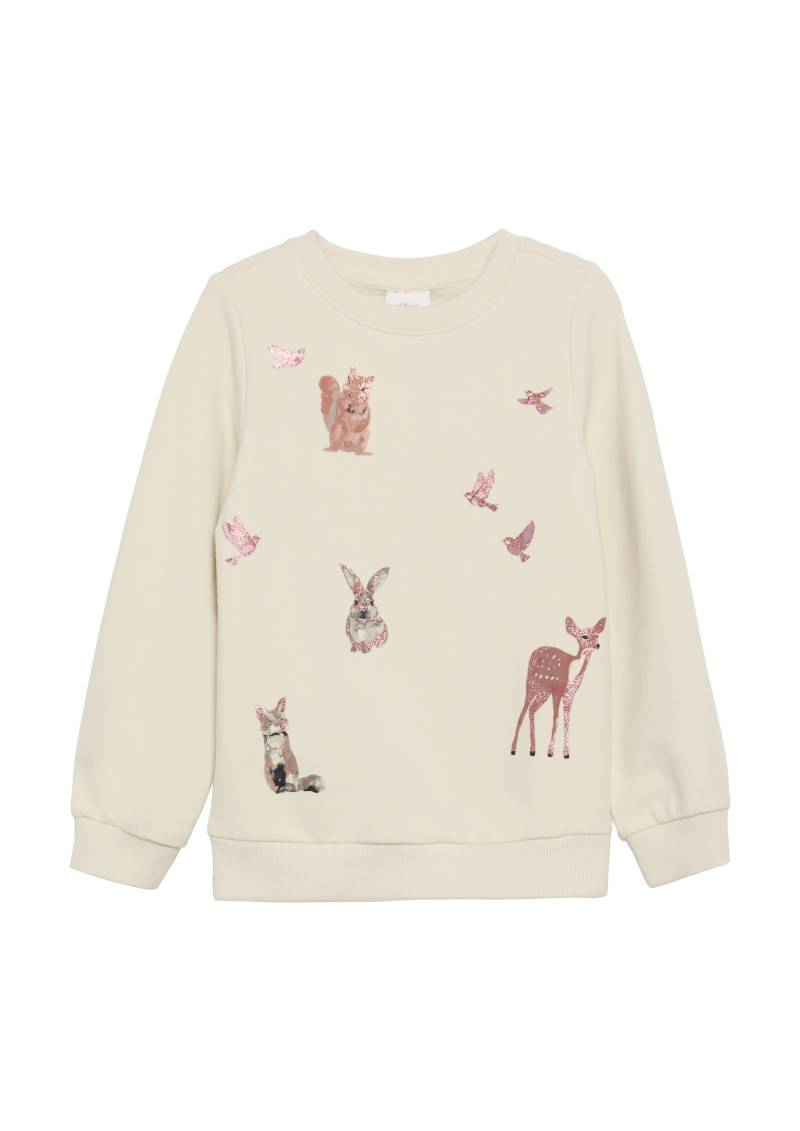 s.Oliver - Wärmendes Sweatshirt mit Glitzer-Details, Kinder, Beige von s.Oliver