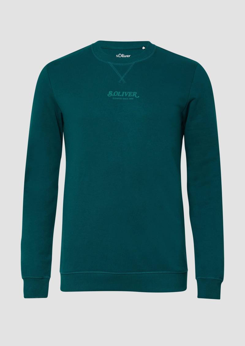 s.Oliver - Wärmendes Sweatshirt mit Logo-Artwork, Herren, grün von s.Oliver