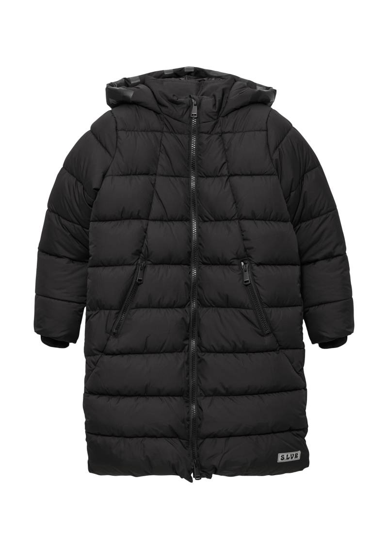 s.Oliver - Warmer Mantel im Loose Fit mit Zwei-Wege-Zipper, Mädchen, schwarz von s.Oliver