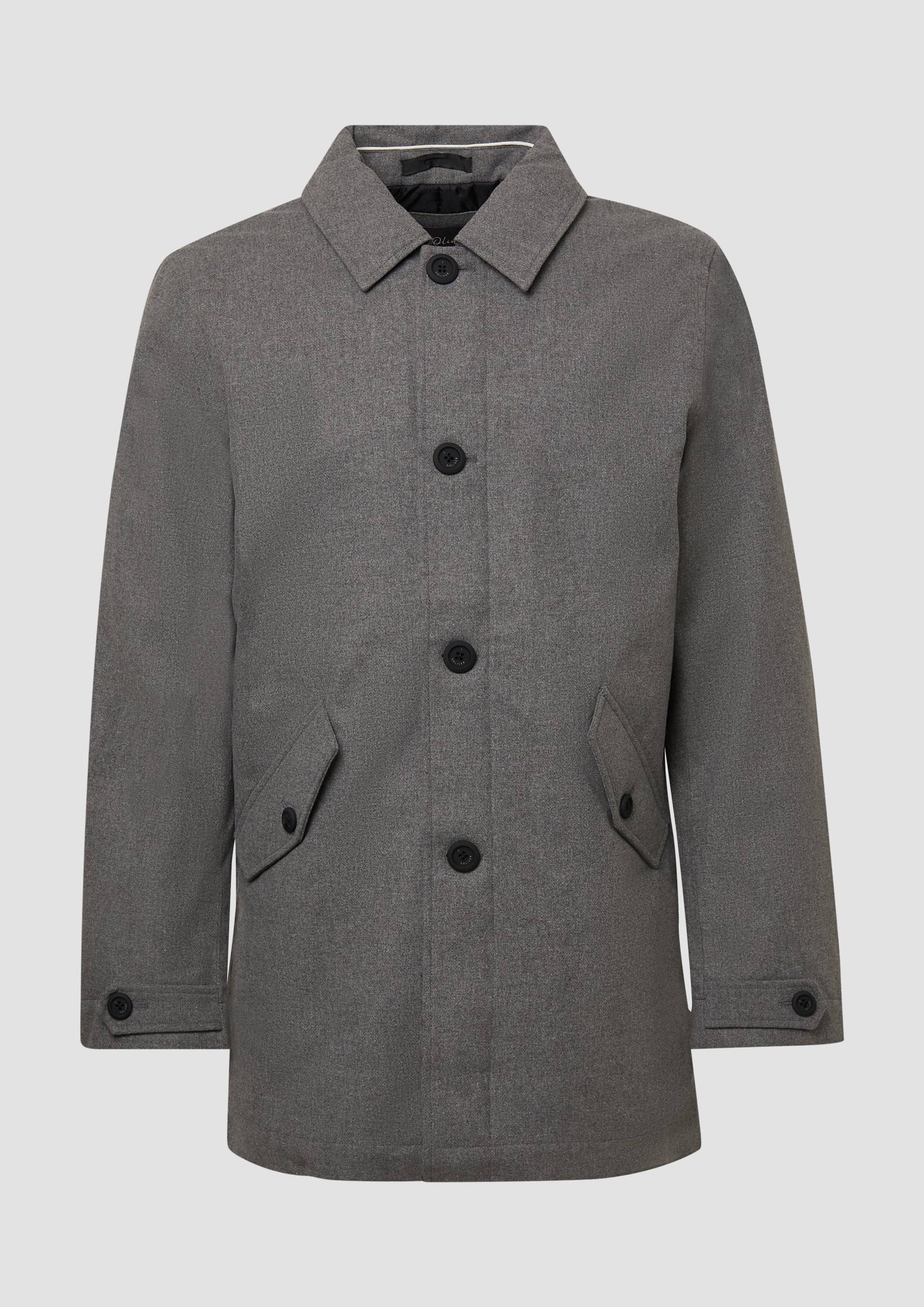 s.Oliver - Wasser- und winddichter Mantel in Woll-Optik, Herren, grau von s.Oliver