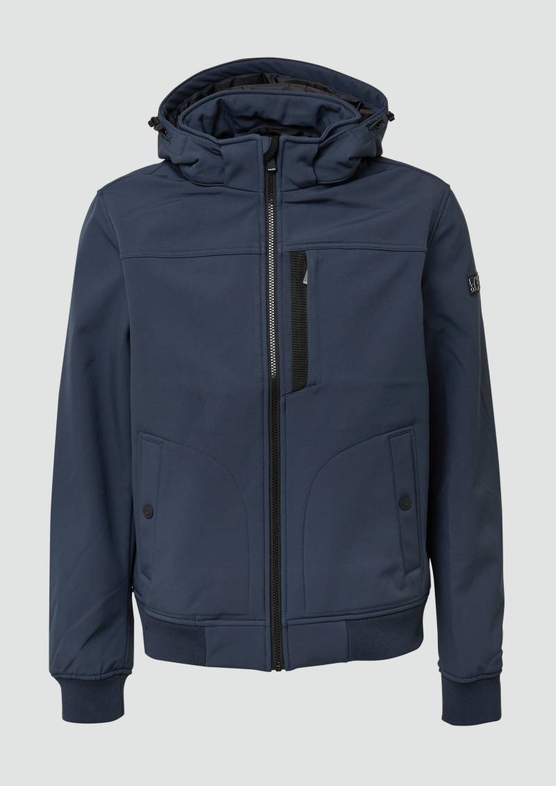 s.Oliver - Wasserabweisende Softshell-Jacke mit abnehmbarer Kapuze, Herren, blau von s.Oliver