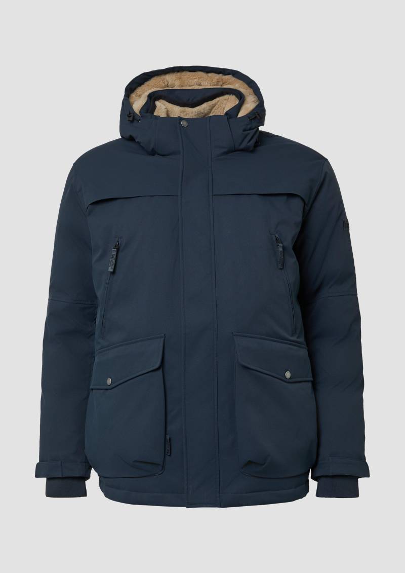 s.Oliver - Wasserabweisender Parka mit abnehmbarer Kapuze und Fake-Fur-Futter, Herren, blau s.Oliver - Wasserabweisender Parka mit abnehmbarer Kapuze und Fake-Fur-Futter, Herren, blau von s.Oliver