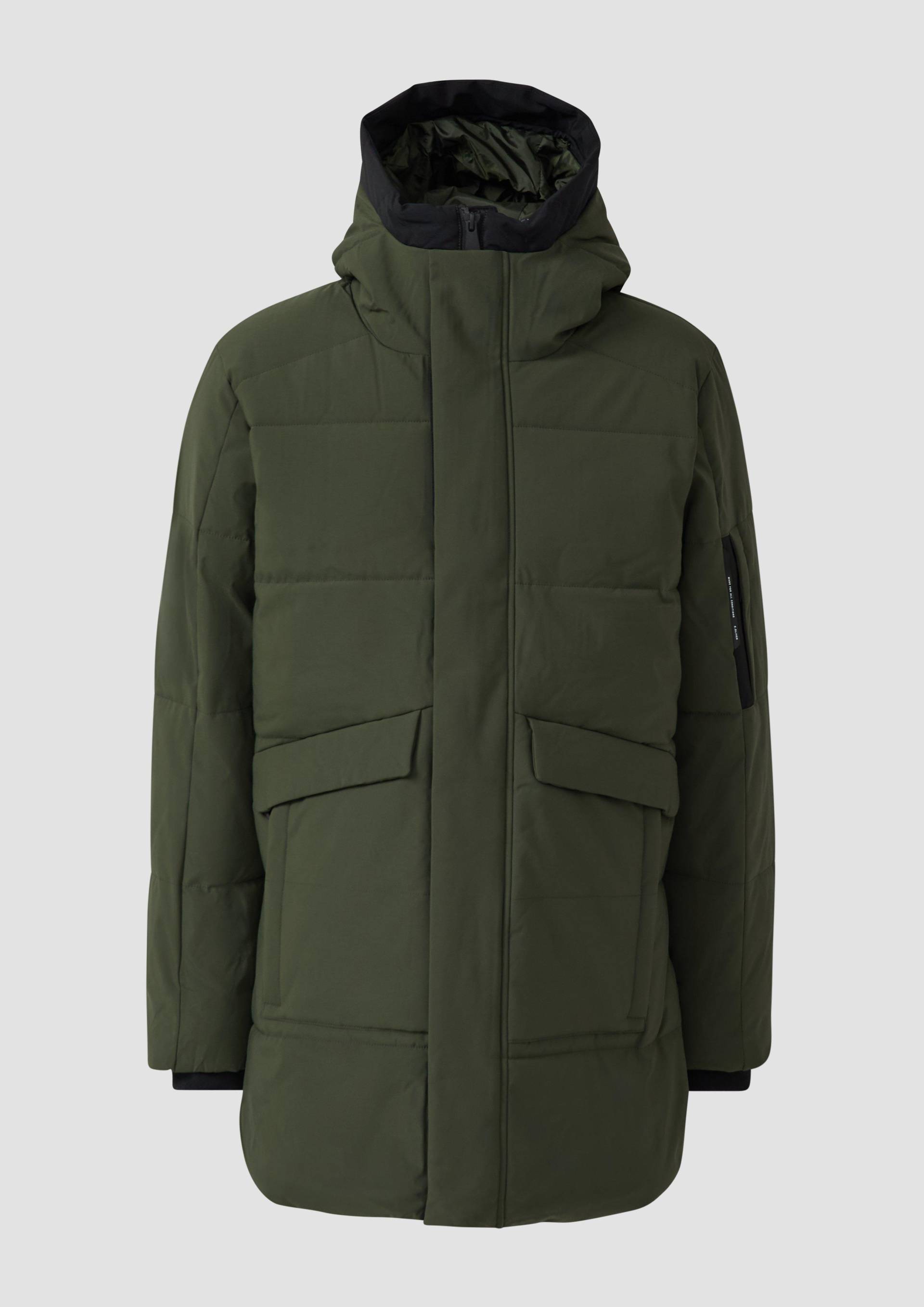 s.Oliver - Wasserabweisender Puffer-Parka mit Kapuze und sportiven Details, Herren, Grün von s.Oliver