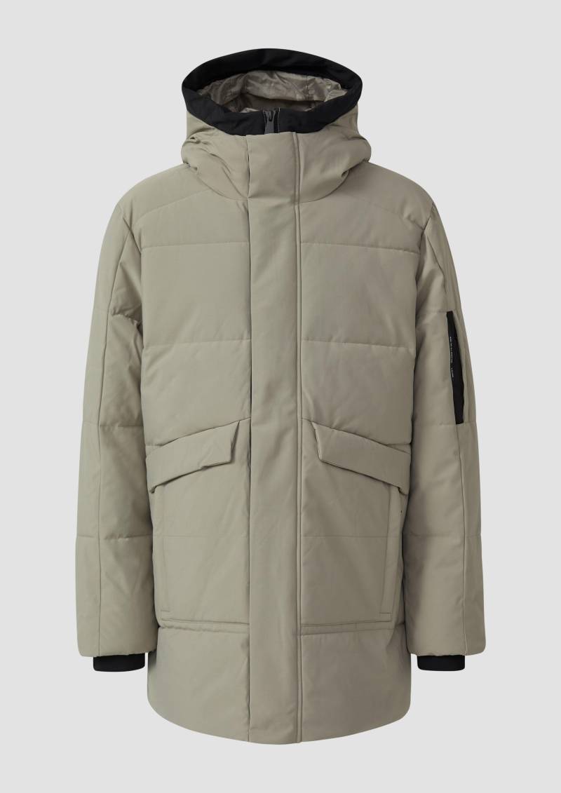 s.Oliver - Wasserabweisender Puffer-Parka mit Kapuze und sportiven Details, Herren, braun von s.Oliver