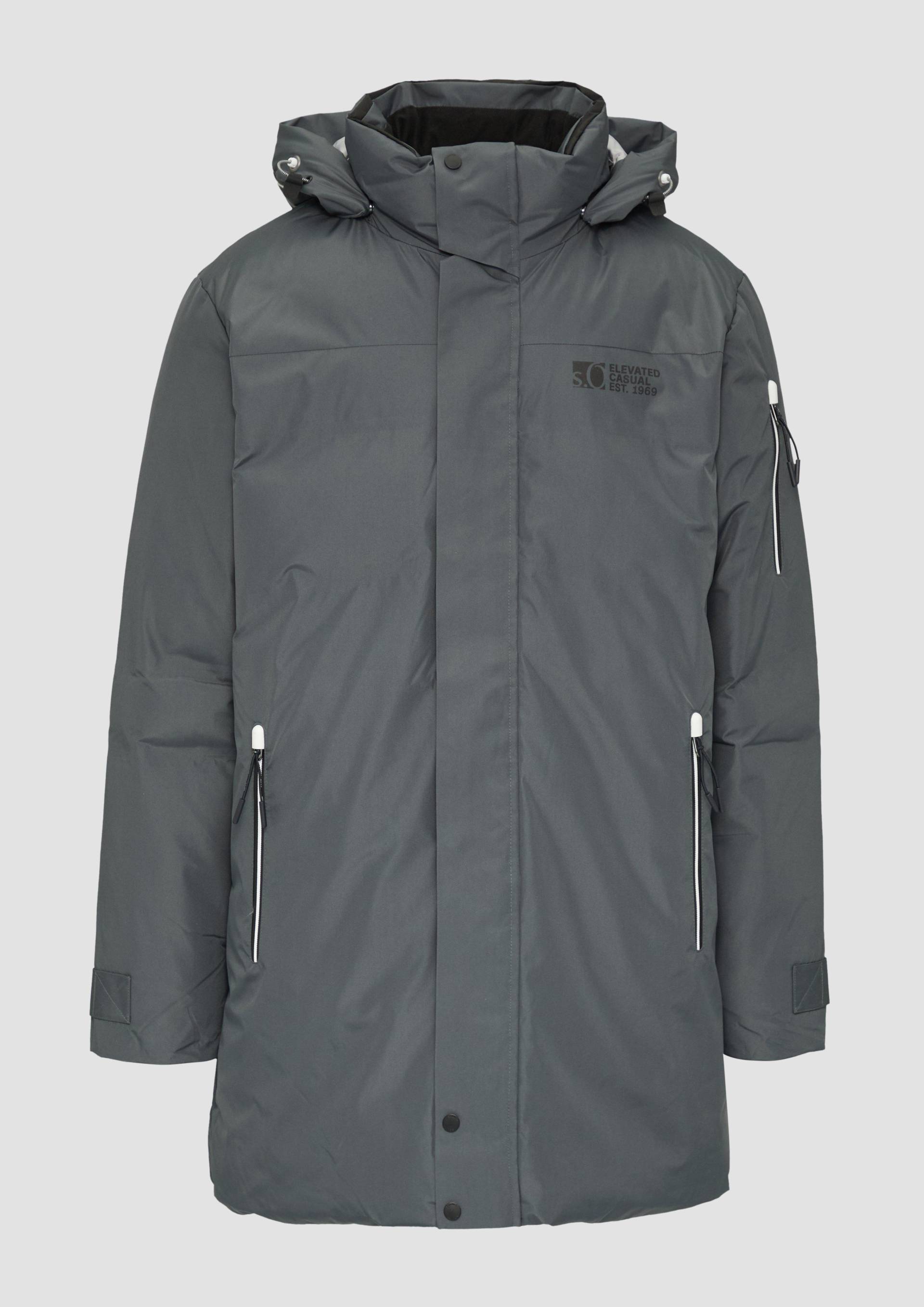 s.Oliver - Wasserabweisender wattierter Parka mit Kontrast-Details, Herren, grau von s.Oliver