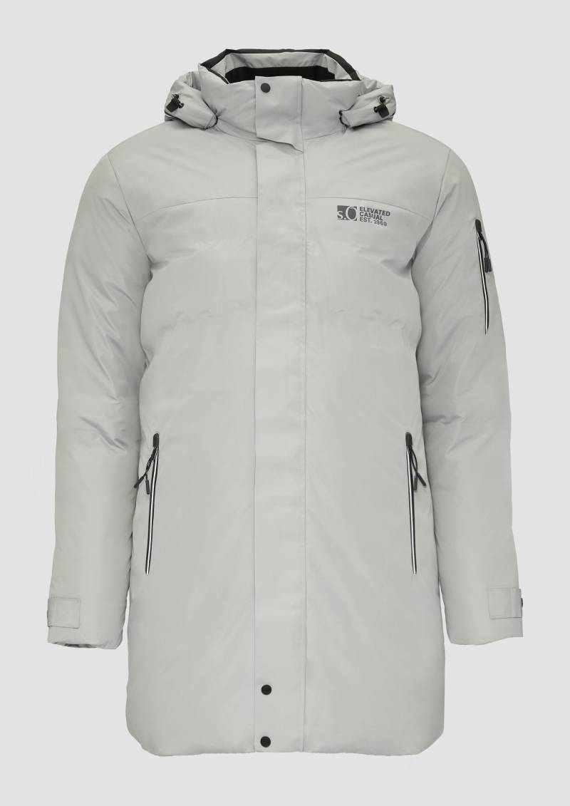 s.Oliver - Wasserabweisender wattierter Parka mit Kontrast-Details, Herren, grau von s.Oliver