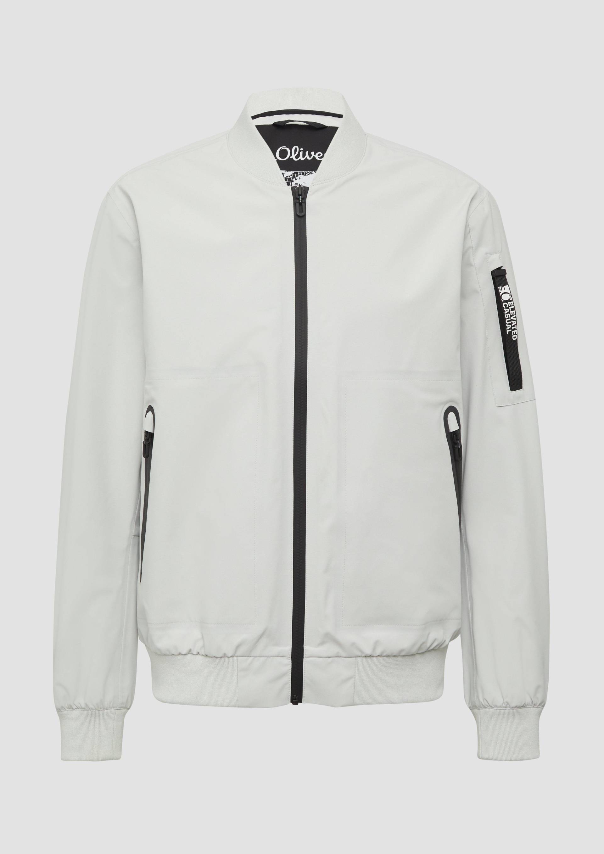 s.Oliver - Wasserdichte Bomberjacke mit Ärmel-Detail, Herren, grau von s.Oliver