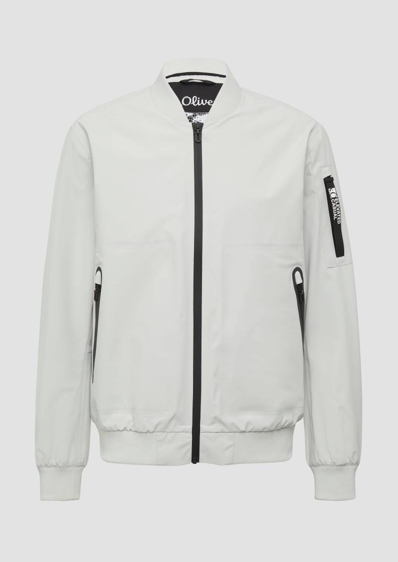 s.Oliver - Wasserdichte Bomberjacke mit Ärmel-Detail, Herren, grau von s.Oliver