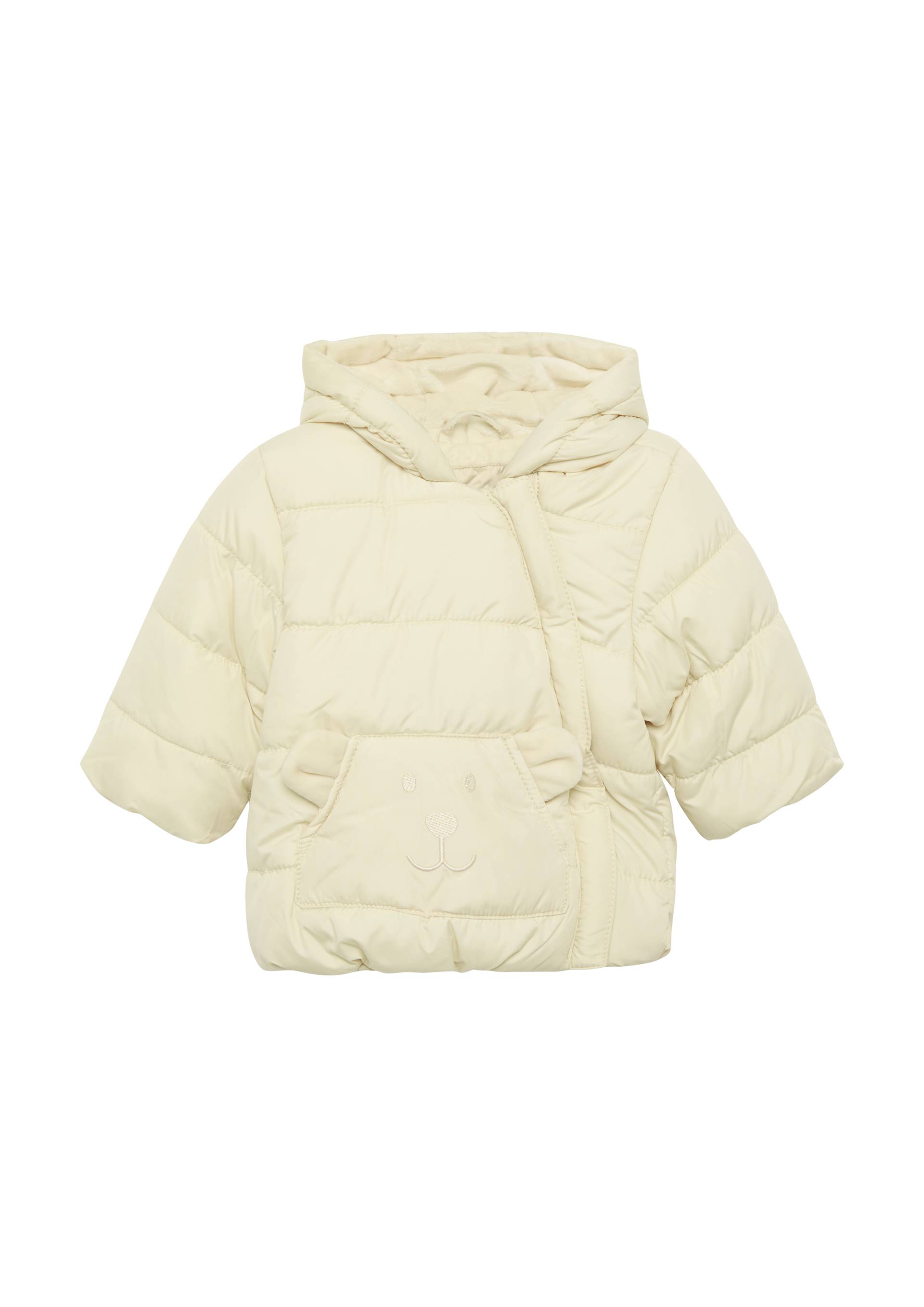 s.Oliver - Wattierte Jacke mit Fleece-Futter und Bären-Motiv, Babys, Beige von s.Oliver