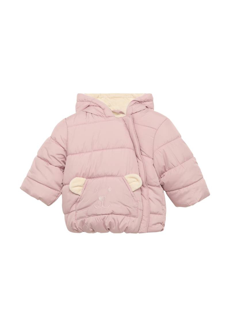 s.Oliver - Wattierte Jacke mit Fleece-Futter und Bären-Motiv, Babys, Rosa von s.Oliver