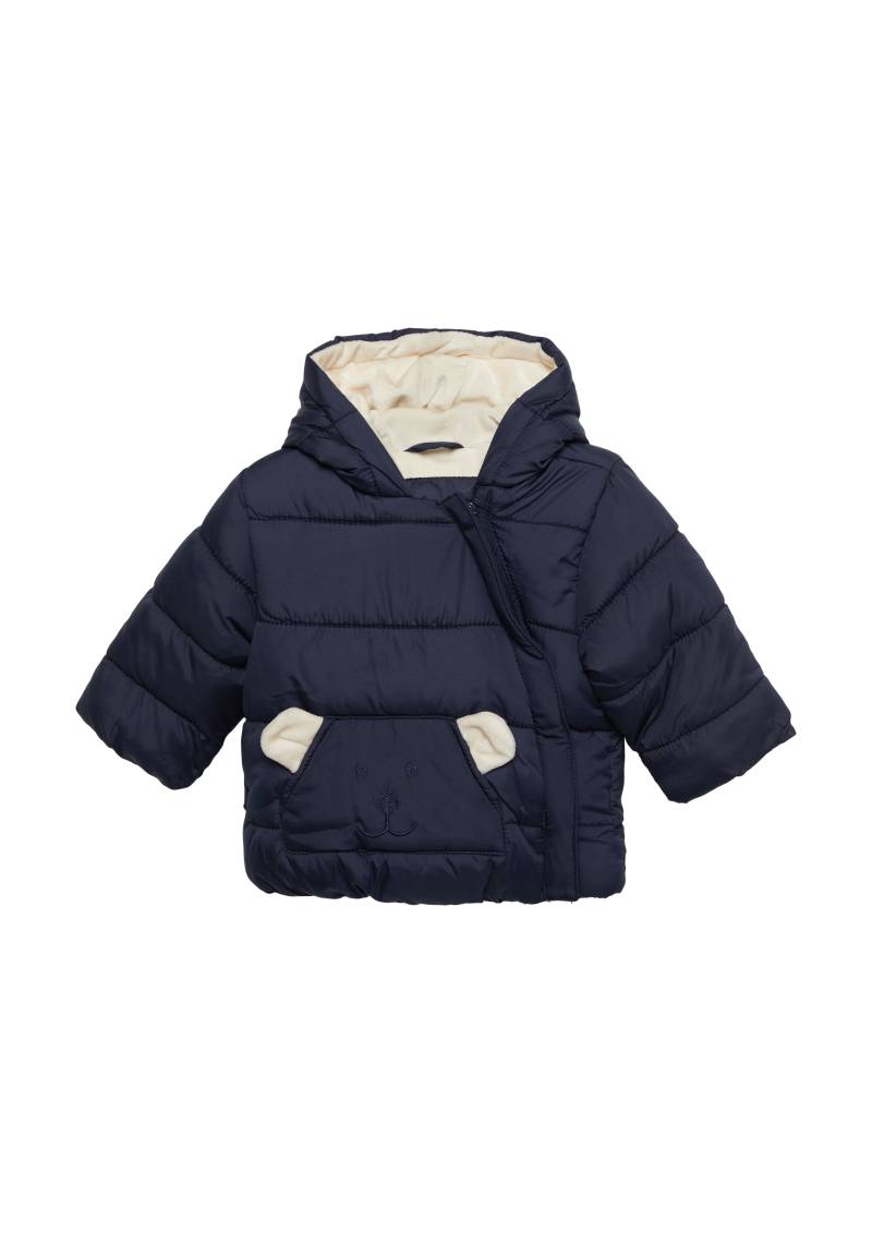 s.Oliver - Wattierte Jacke mit Fleece-Futter und Bären-Motiv, Babys, blau von s.Oliver