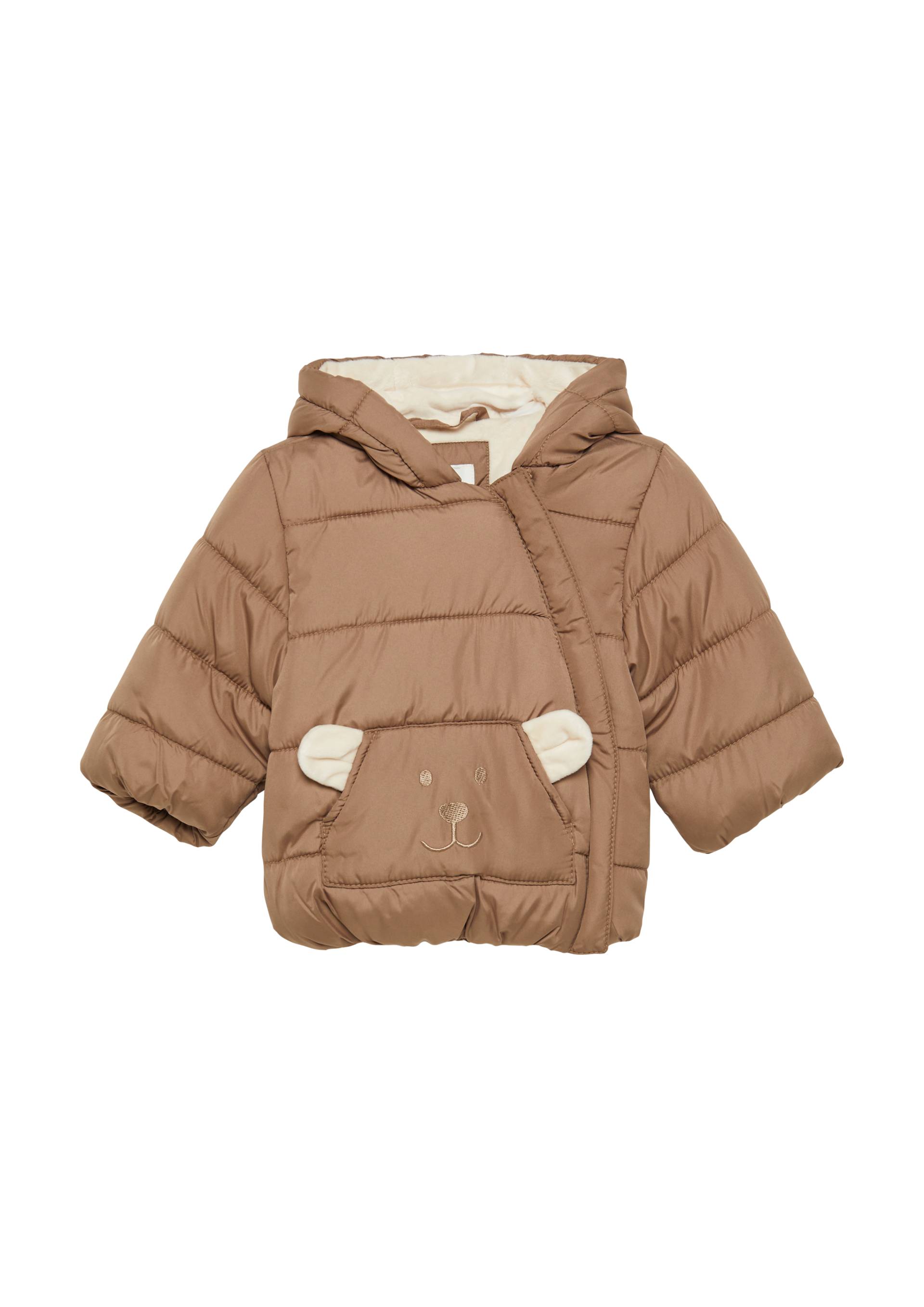 s.Oliver - Wattierte Jacke mit Fleece-Futter und Bären-Motiv, Babys, braun von s.Oliver