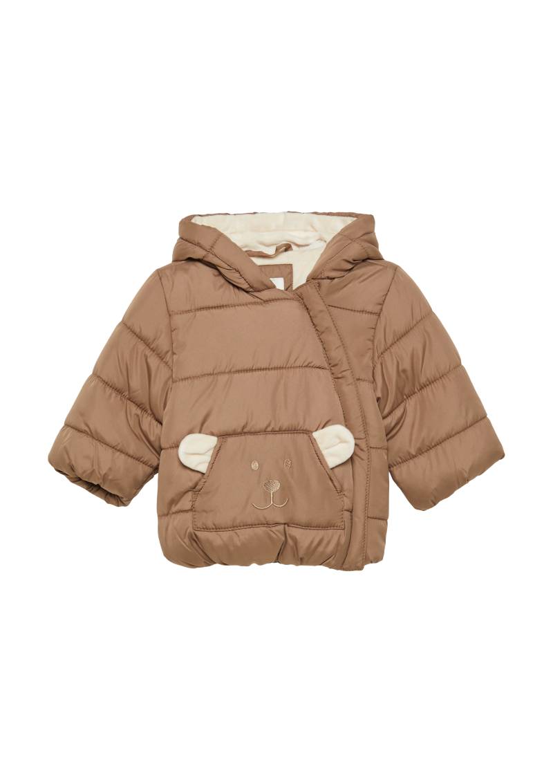 s.Oliver - Wattierte Jacke mit Fleece-Futter und Bären-Motiv, Babys, braun von s.Oliver
