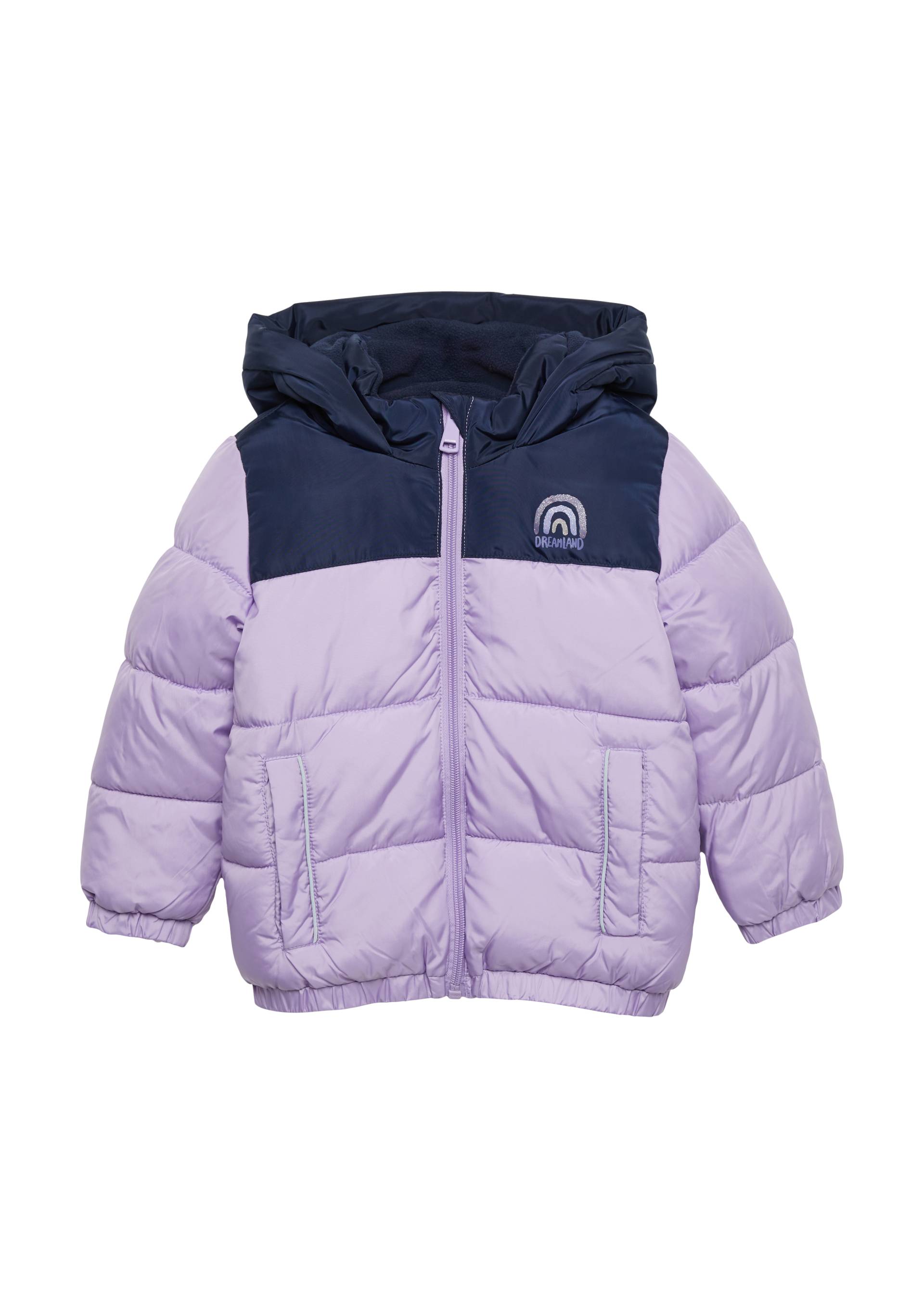 s.Oliver - Wattierte Jacke mit Glitzer-Print und Fleecefutter, Kinder, lila von s.Oliver