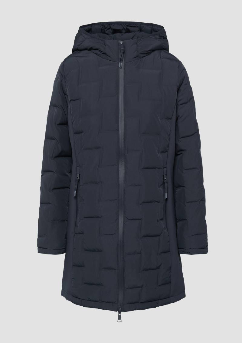 s.Oliver - Wattierter Mantel im Fabricmix, Damen, blau von s.Oliver