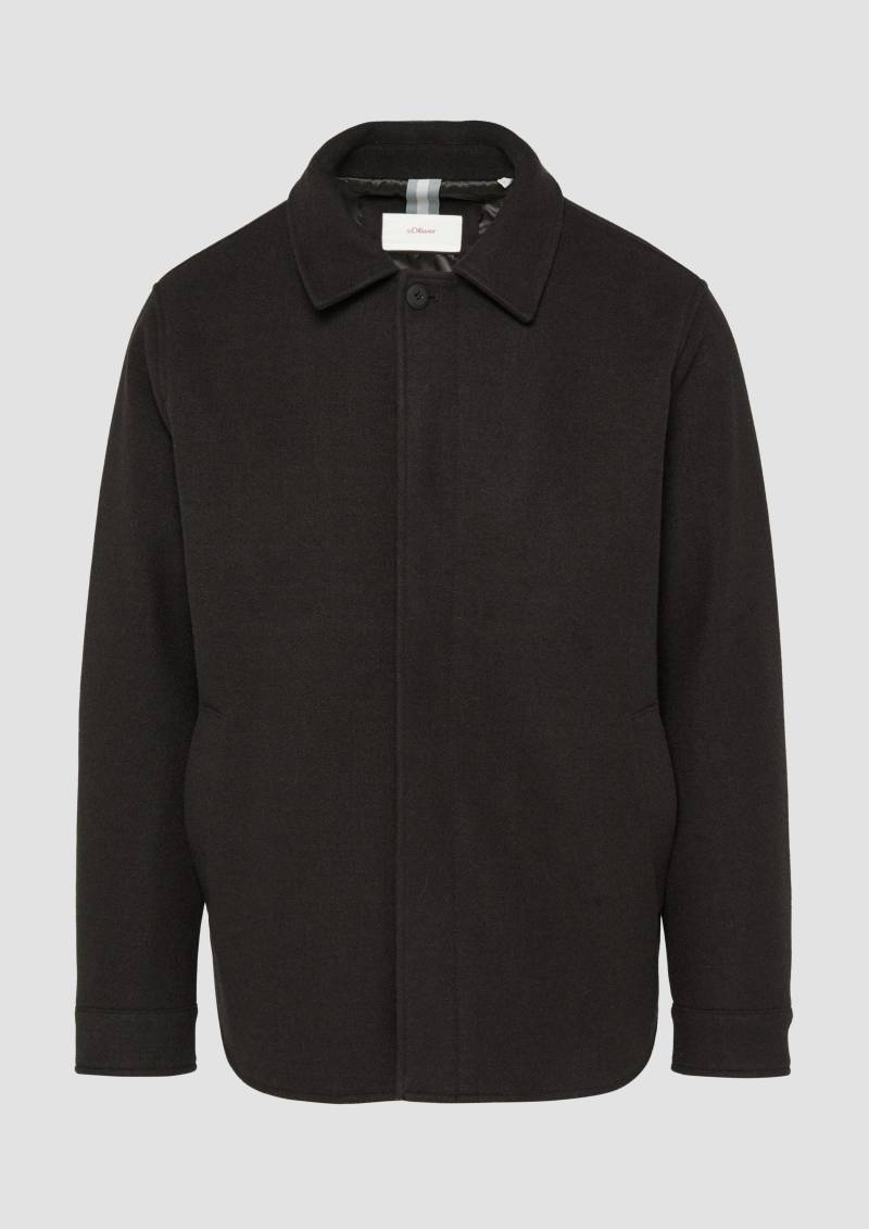 s.Oliver - Wattiertes Overshirt in Woll-Optik, Herren, braun von s.Oliver