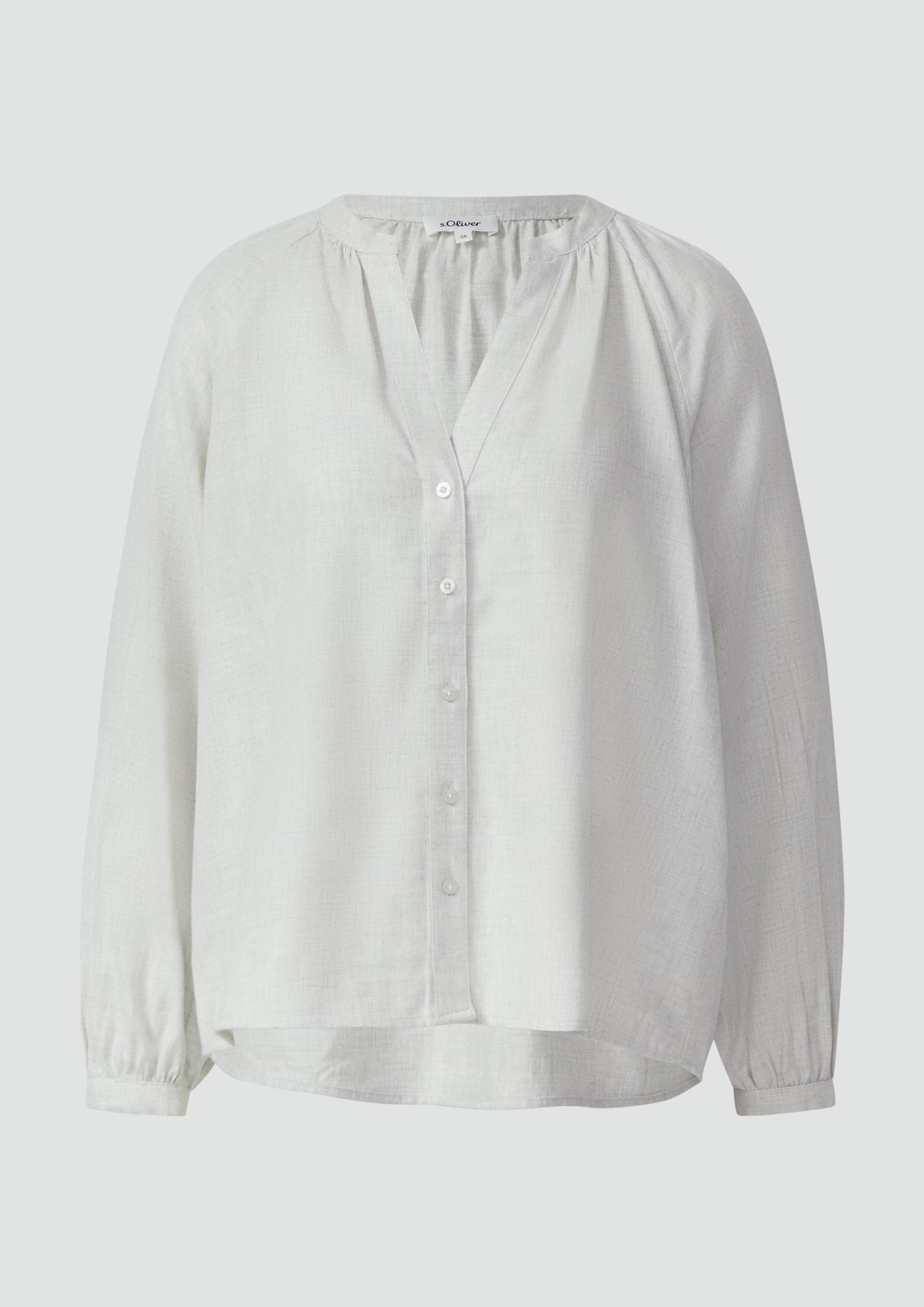 s.Oliver - Weiche Bluse im Relaxed Fit mit Knopfleiste, Damen, grau von s.Oliver