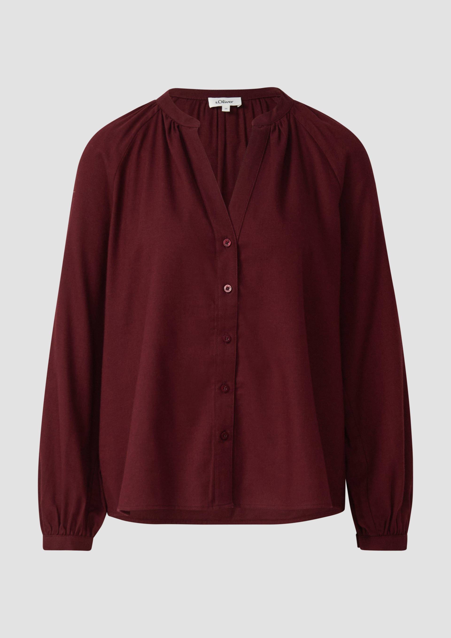 s.Oliver - Weiche Bluse im Relaxed Fit mit Knopfleiste, Damen, rot von s.Oliver