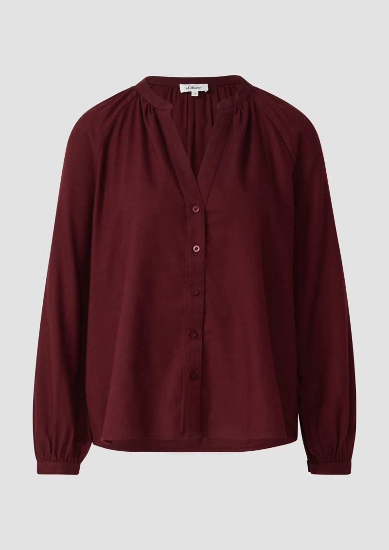 s.Oliver - Weiche Bluse im Relaxed Fit mit Knopfleiste, Damen, rot von s.Oliver