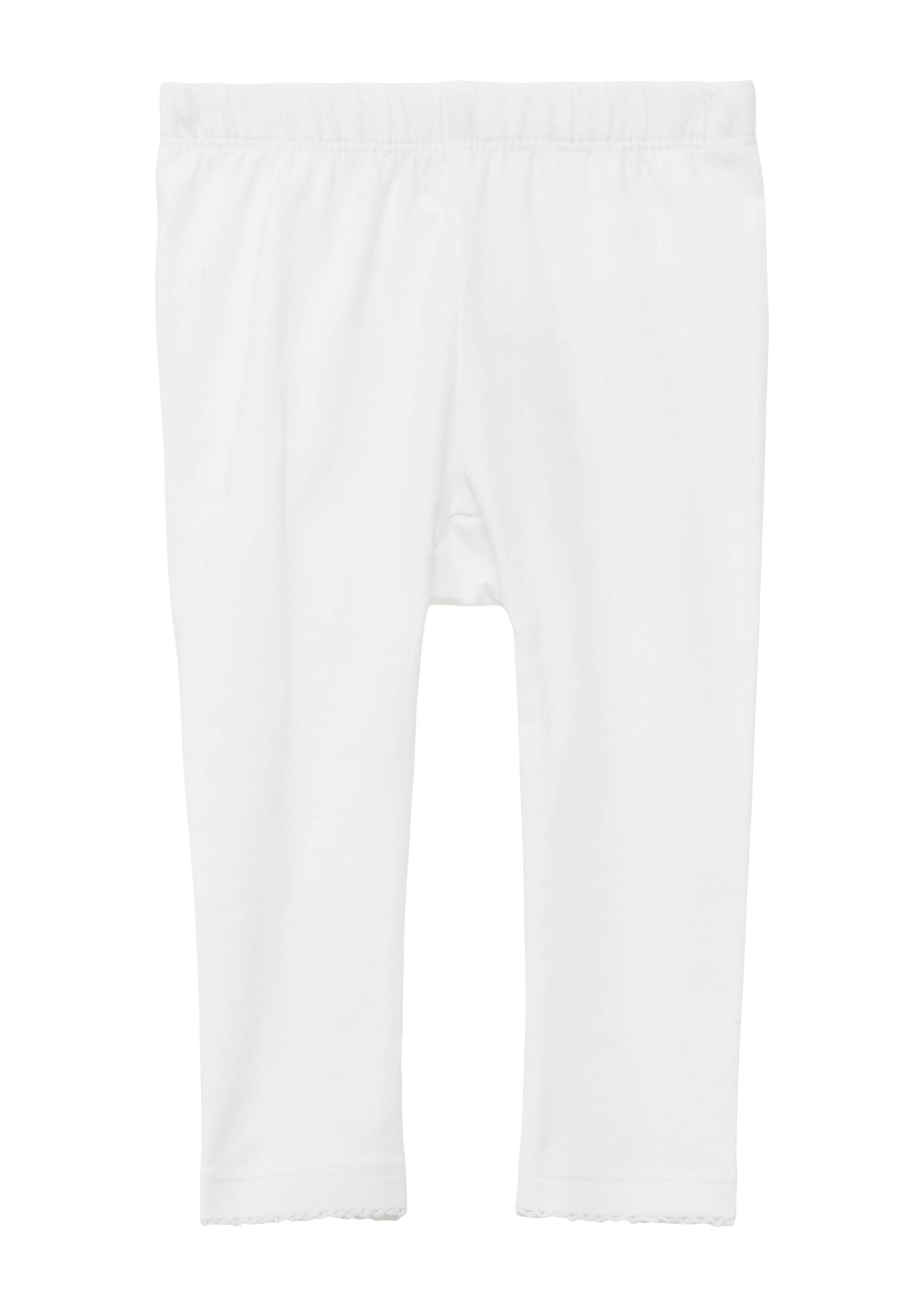 s.Oliver - Weiche Leggings mit Elastikbund und Mausezahnkante, Babys, weiß von s.Oliver