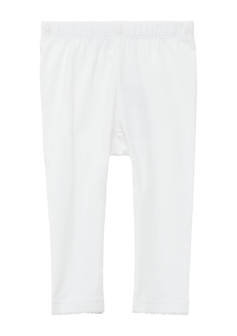 s.Oliver - Weiche Leggings mit Elastikbund und Mausezahnkante, Babys, weiß von s.Oliver