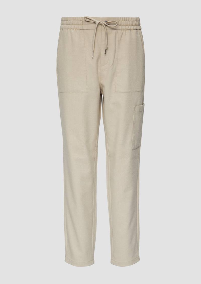 s.Oliver - Weiche Relaxed-Jogpants mit Tapered Leg, Damen, Beige von s.Oliver