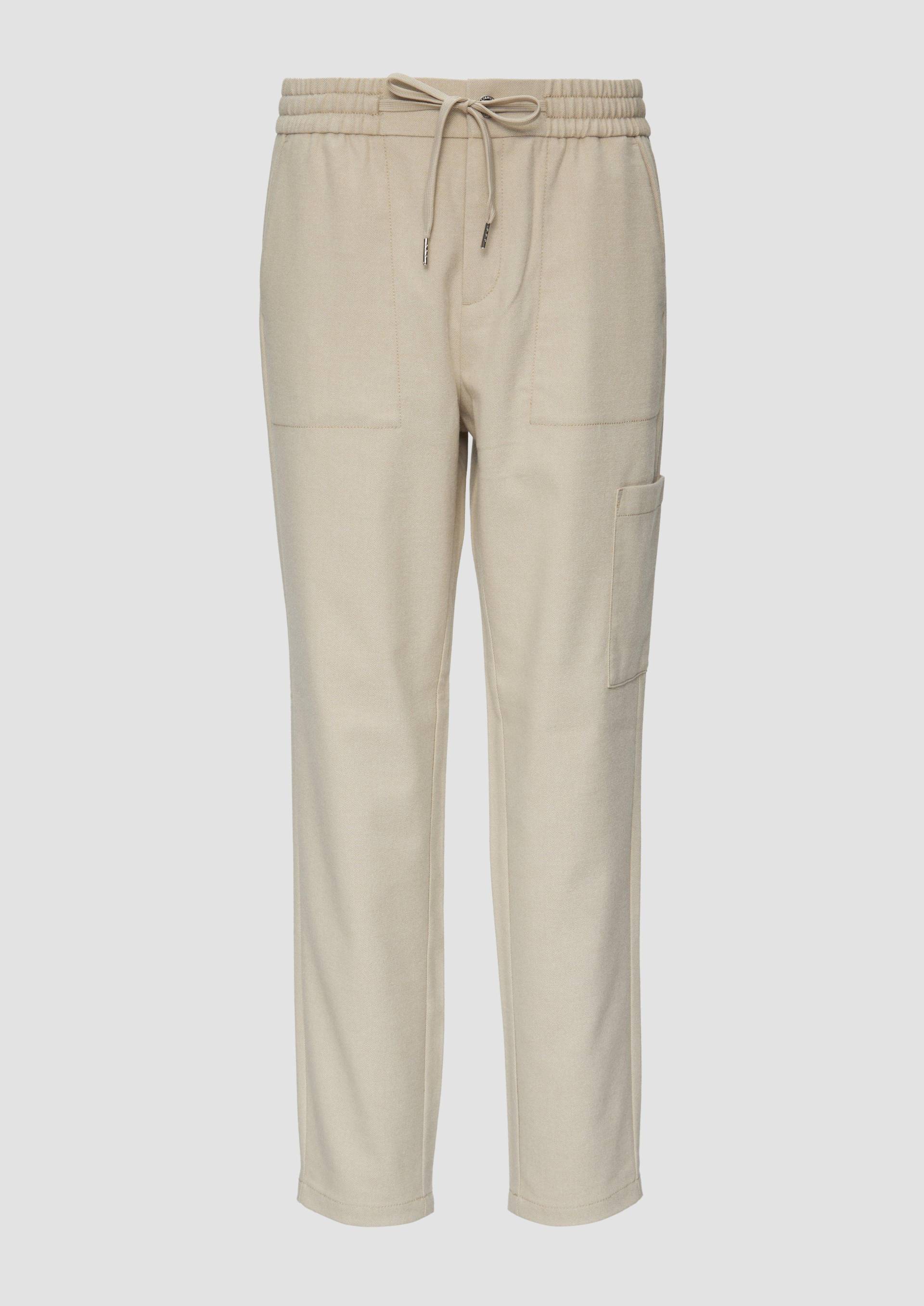 s.Oliver - Weiche Relaxed-Jogpants mit Tapered Leg, Damen, Beige von s.Oliver