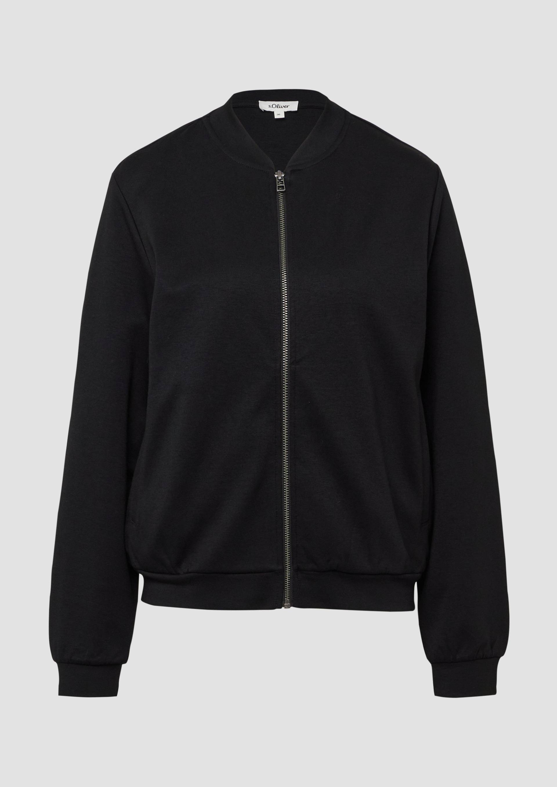 s.Oliver - Weicher Interlock-Blouson mit Eingrifftaschen, Damen, schwarz von s.Oliver