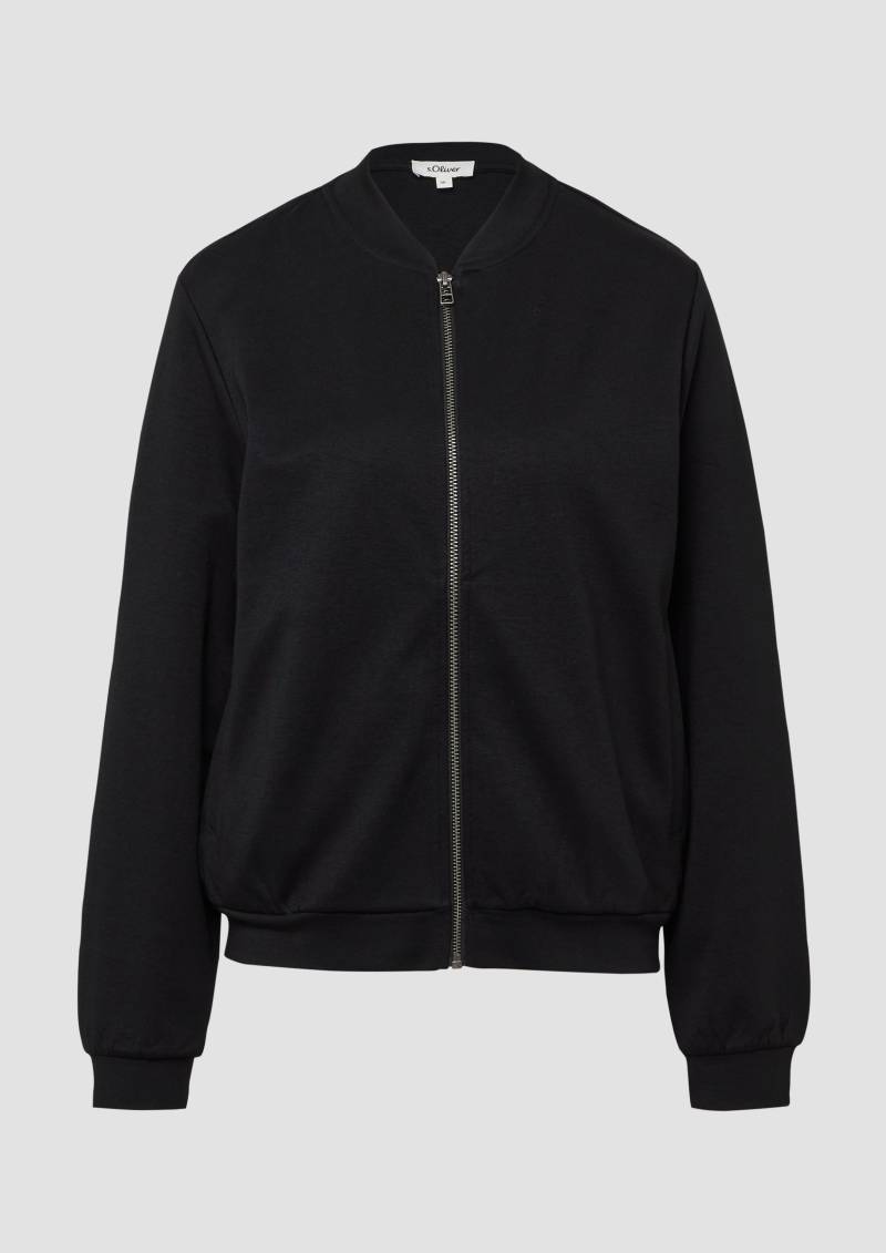 s.Oliver - Weicher Interlock-Blouson mit Eingrifftaschen, Damen, schwarz von s.Oliver